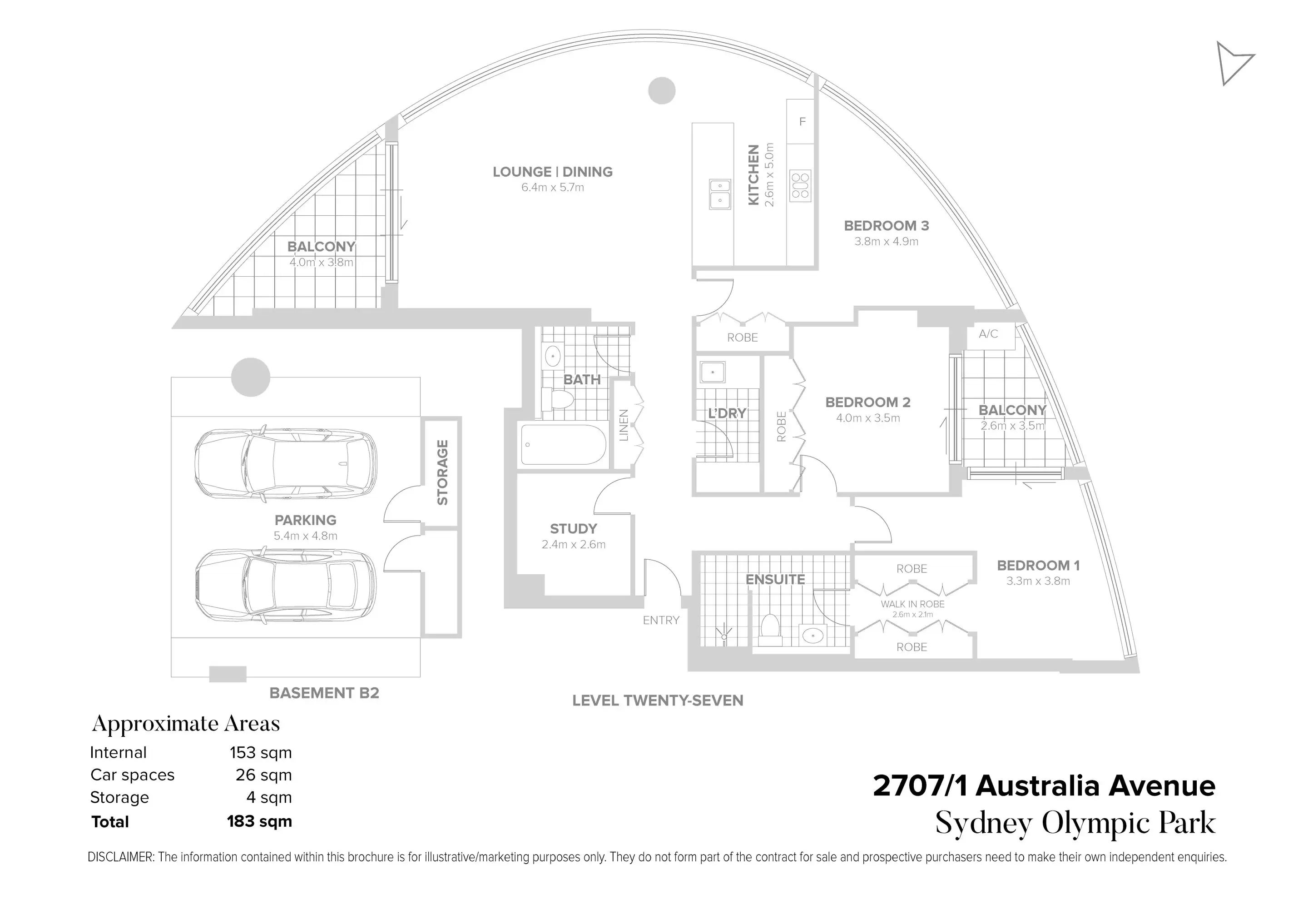 2707/1 Australia Avenue, Sydney Olympic Park Sold by Chidiac Realty - floorplan