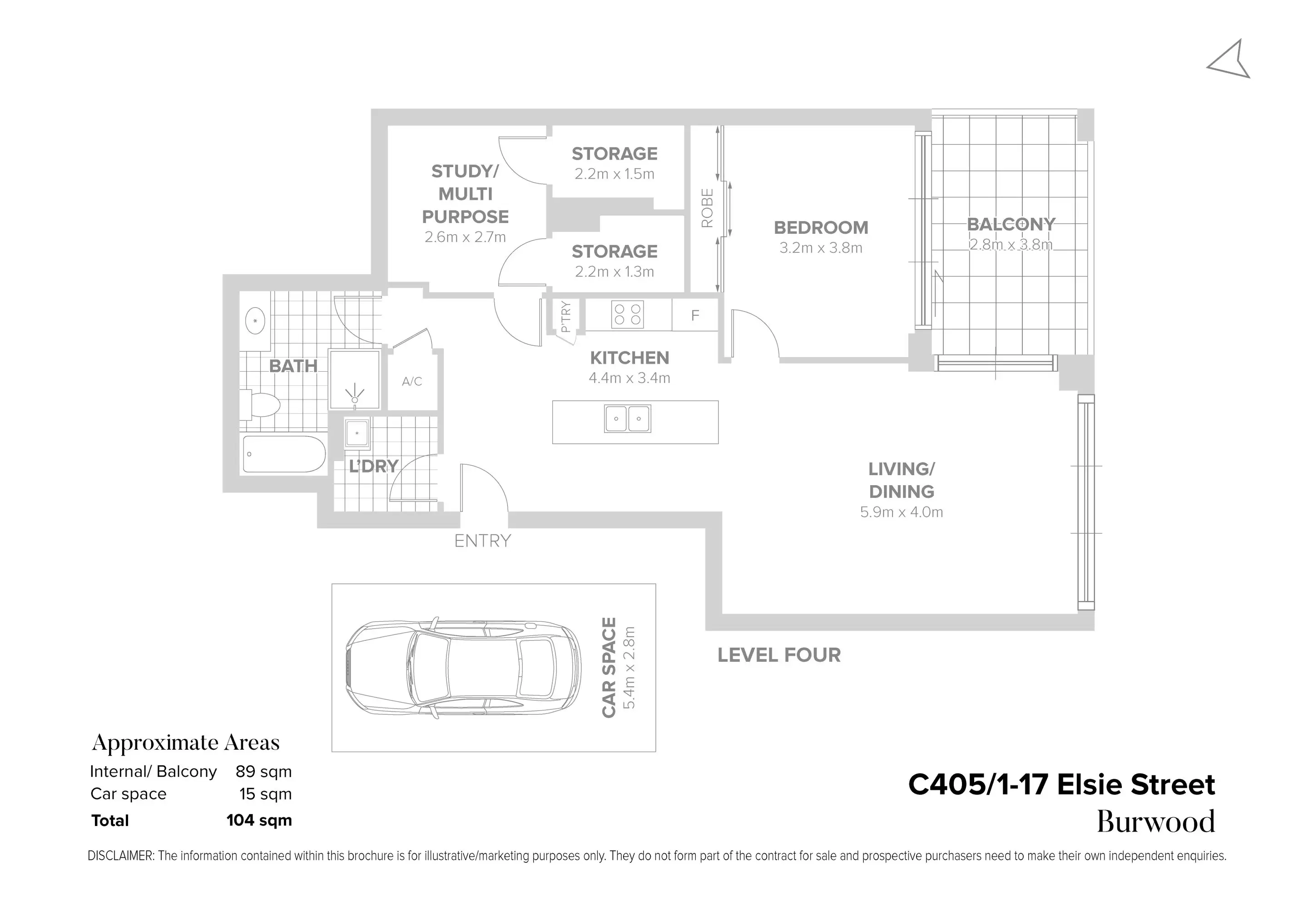 C405/1-17 Elsie Street, Burwood Sold by Chidiac Realty - floorplan