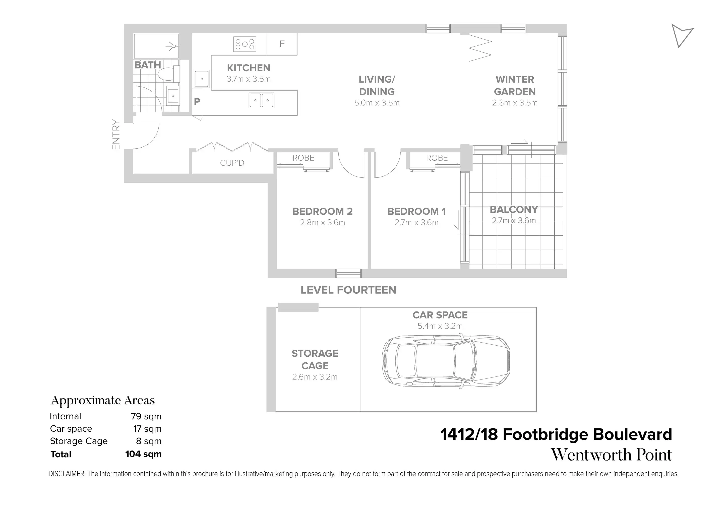 1412/18 Footbridge Boulevard, Wentworth Point Sold by Chidiac Realty - floorplan