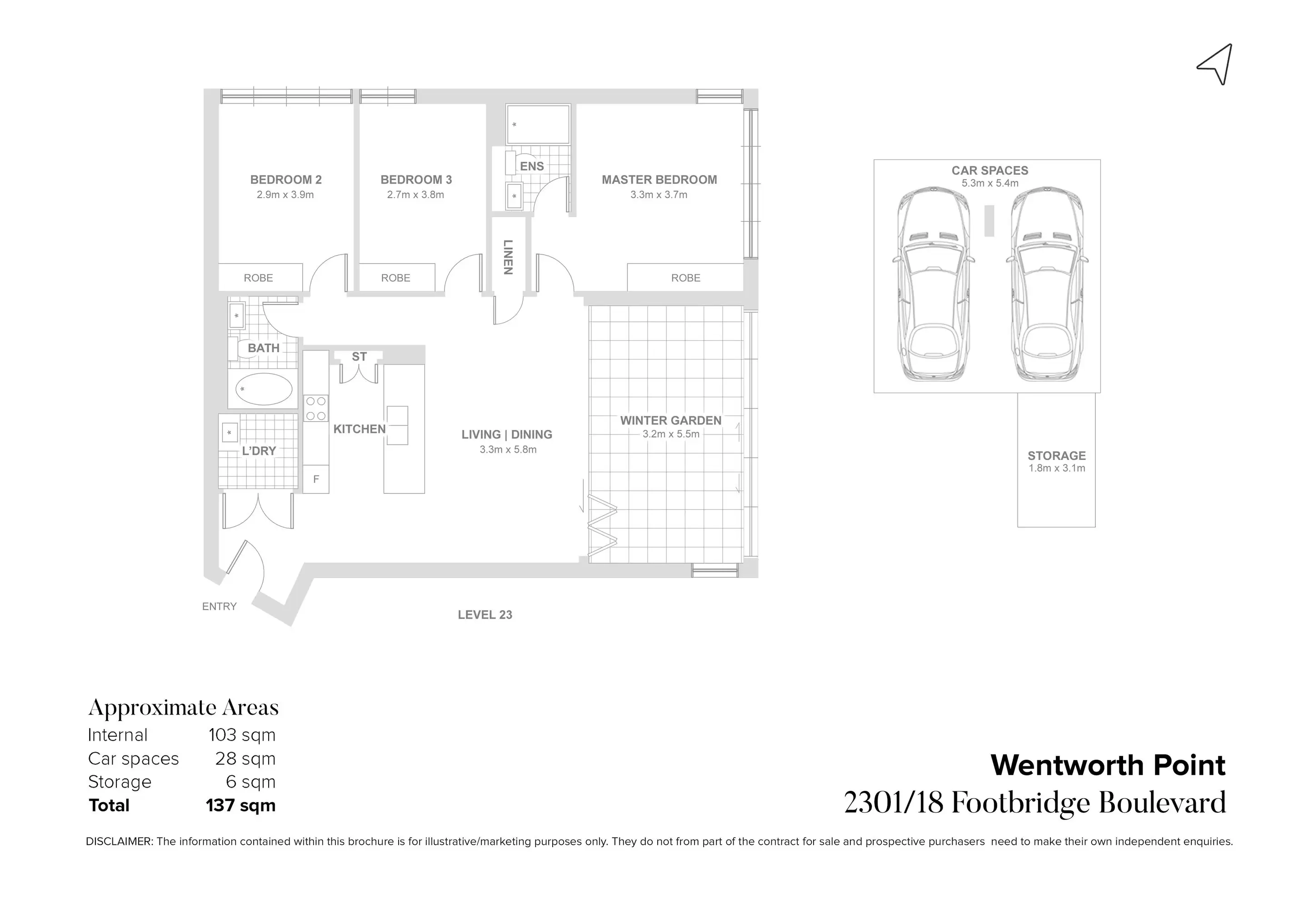 2301/18 Footbridge Boulevard, Wentworth Point Sold by Chidiac Realty - floorplan
