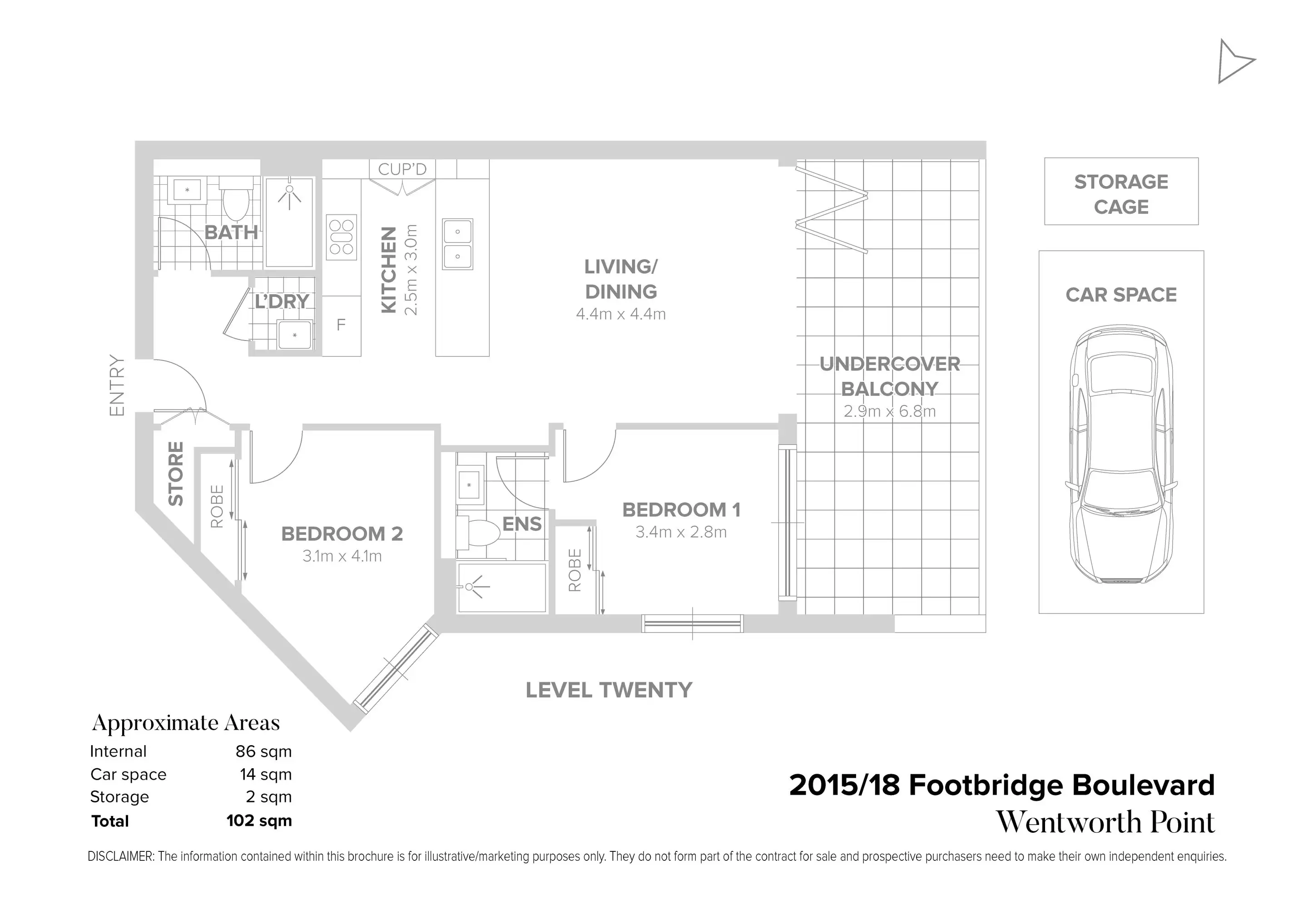 2015/18 Footbridge Boulevard, Wentworth Point Sold by Chidiac Realty - floorplan