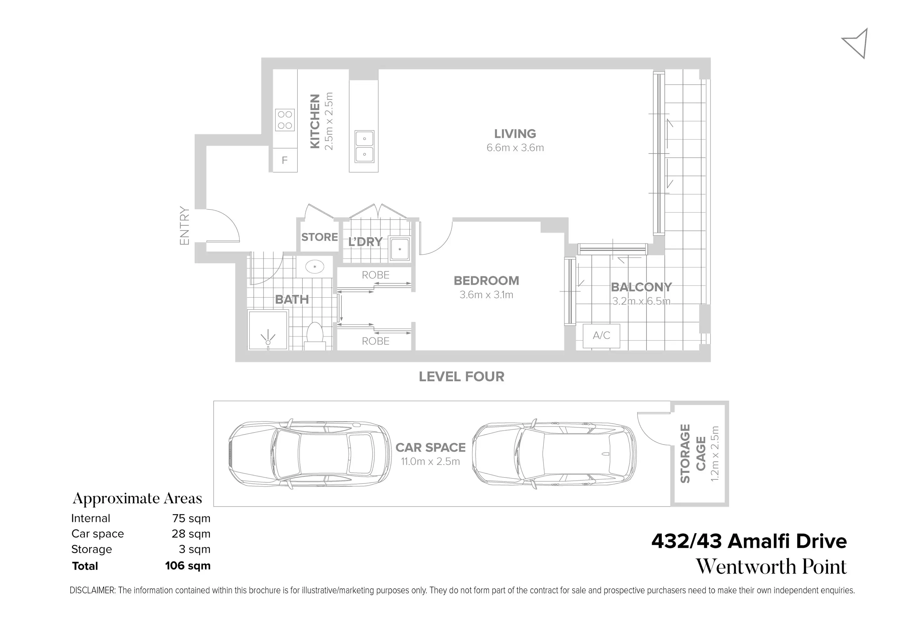 432/43 Amalfi Drive, Wentworth Point Sold by Chidiac Realty - floorplan
