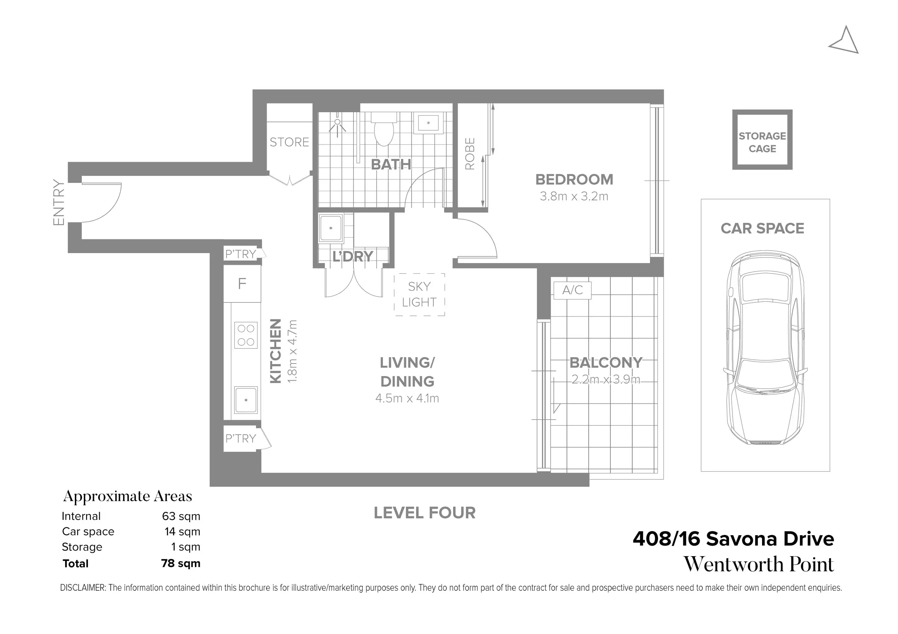 408/16 Savona Drive, Wentworth Point Sold by Chidiac Realty - floorplan
