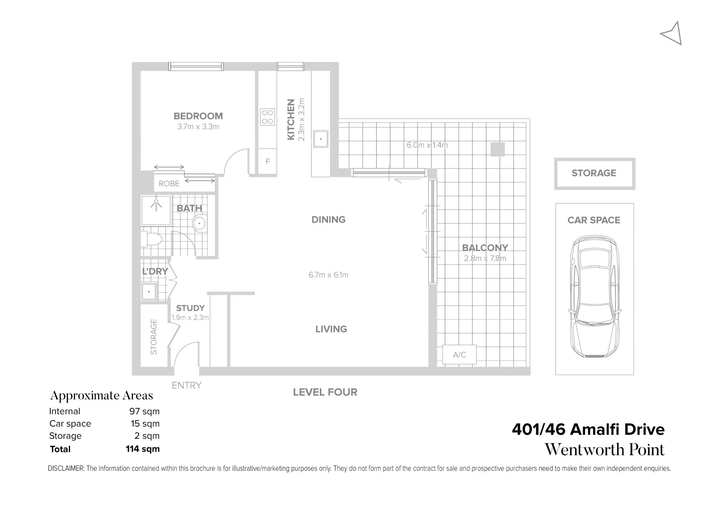 401/46 Amalfi Drive, Wentworth Point Sold by Chidiac Realty - floorplan