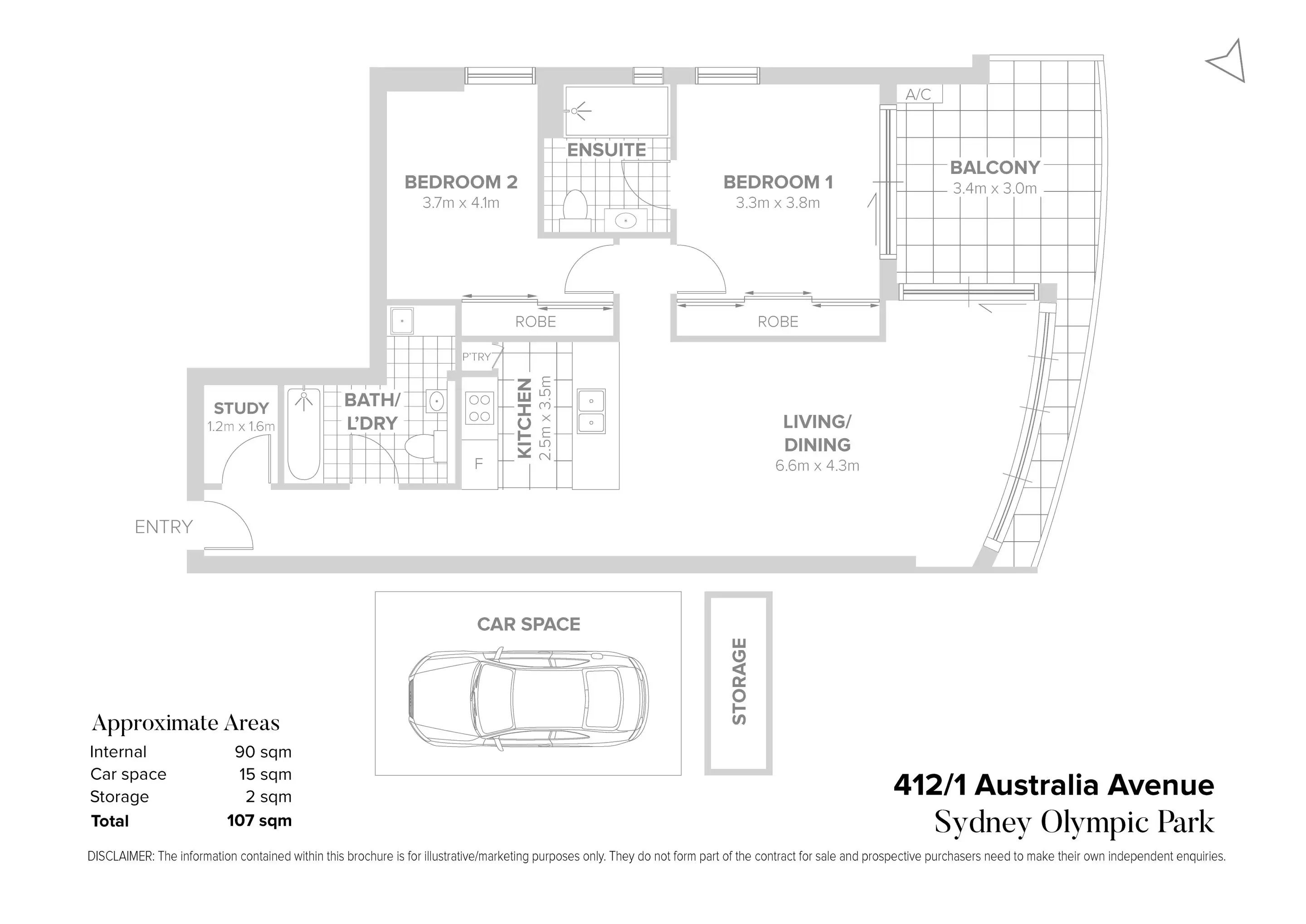 412/1 Australia Avenue, Sydney Olympic Park Sold by Chidiac Realty - floorplan