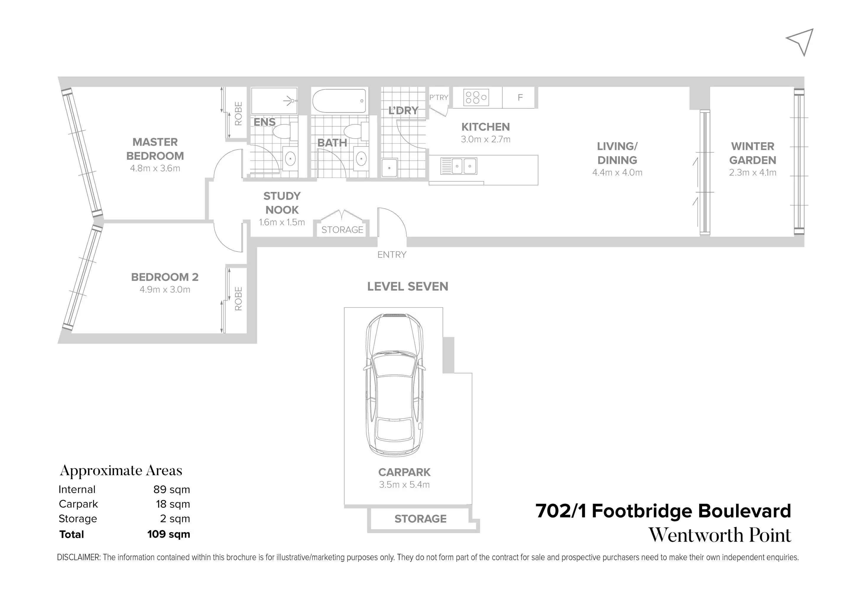 702/1 Footbridge Boulevard, Wentworth Point Sold by Chidiac Realty - floorplan