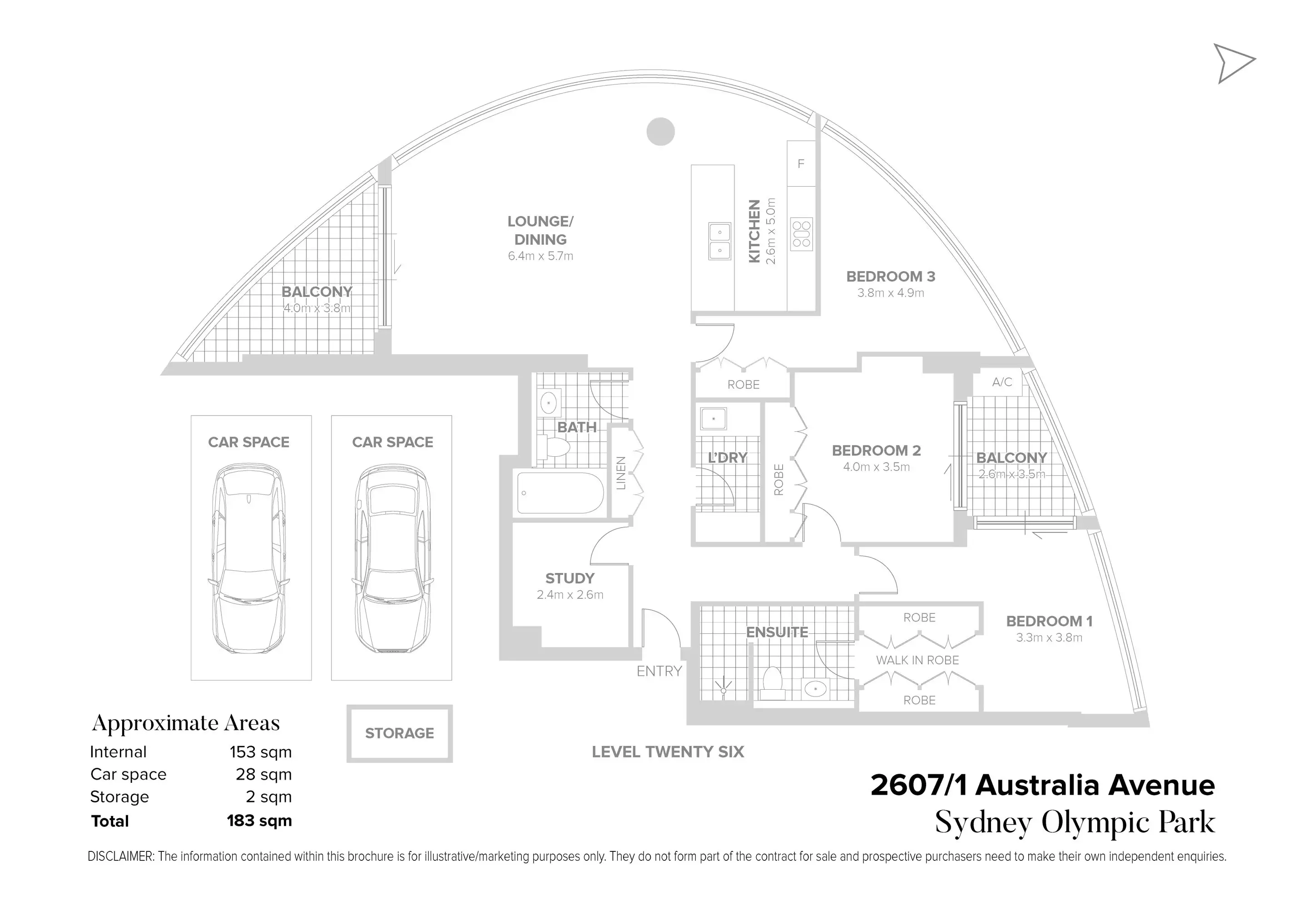 2607/1 Australia Avenue, Sydney Olympic Park Sold by Chidiac Realty - floorplan