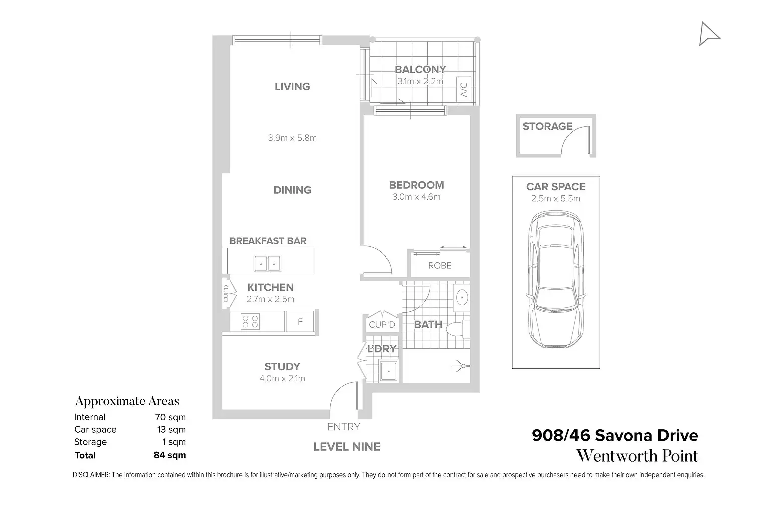 908/46 Savona Drive, Wentworth Point Sold by Chidiac Realty - floorplan