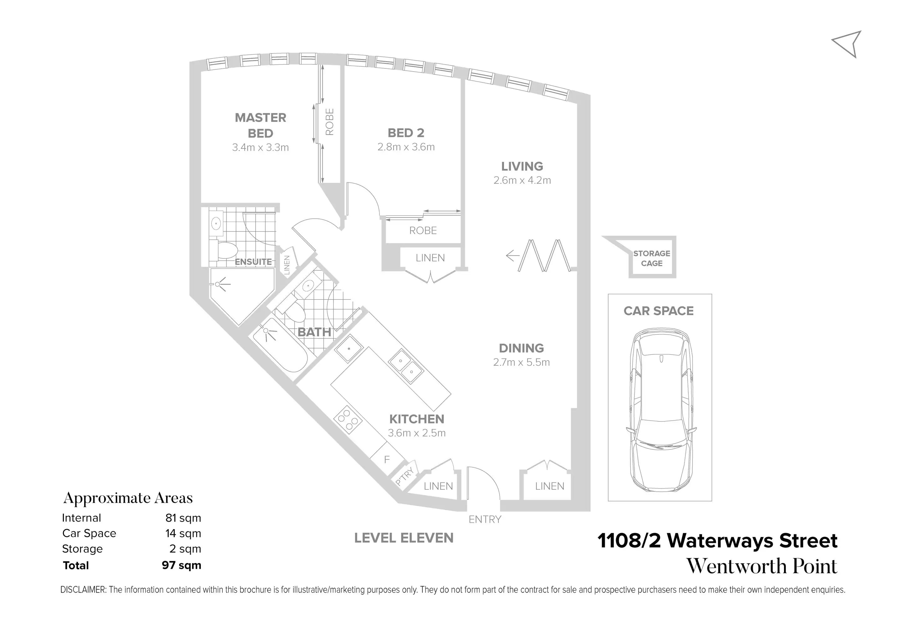 1108/2 Waterways Street, Wentworth Point Sold by Chidiac Realty - floorplan