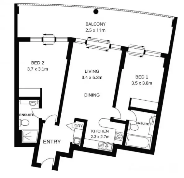 41/27 Bennelong Parkway, Wentworth Point Leased by Chidiac Realty - floorplan