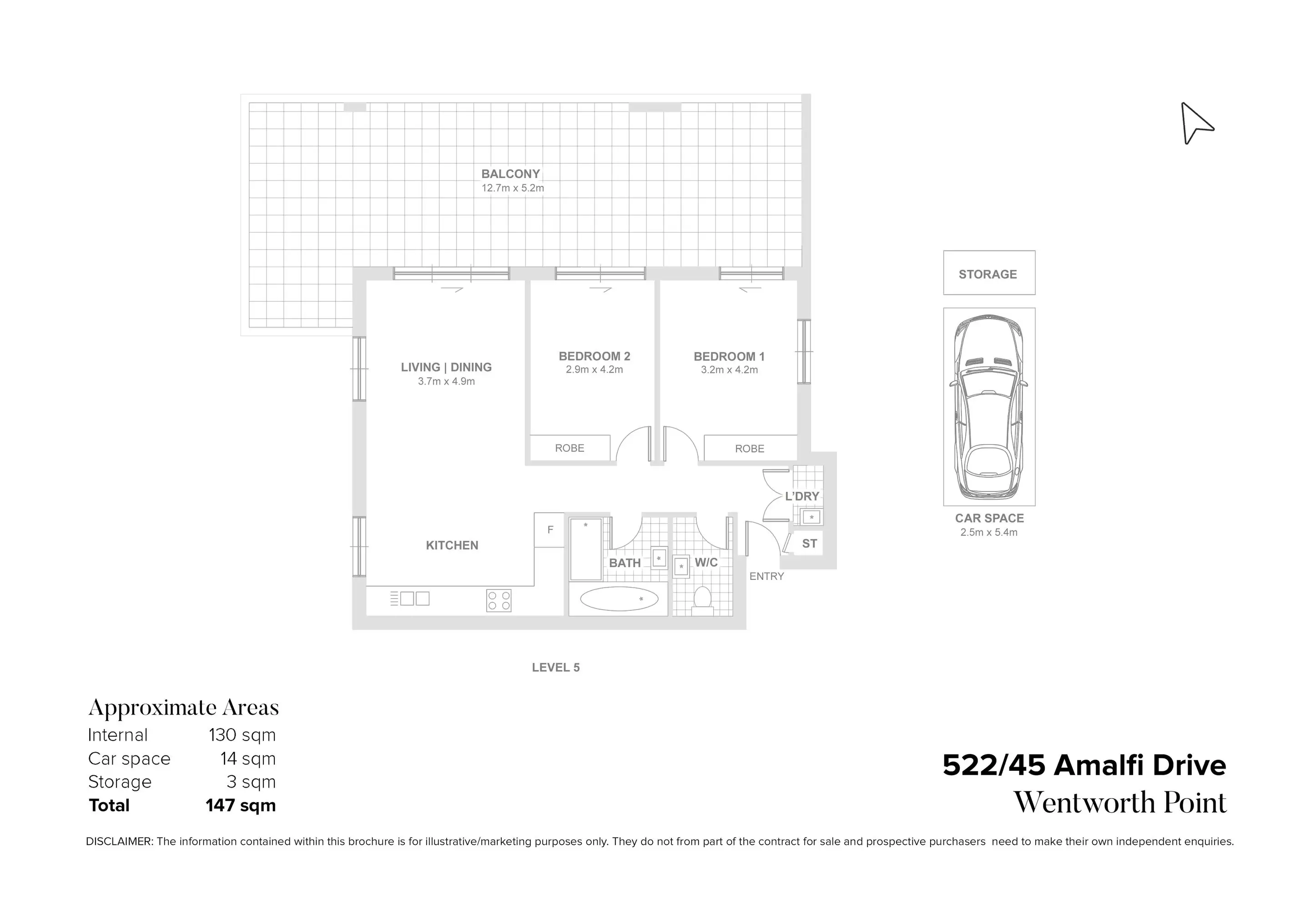 522/45 Amalfi Drive, Wentworth Point Sold by Chidiac Realty - floorplan