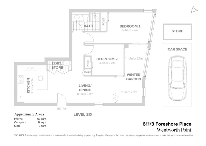 611/3 Foreshore Place, Wentworth Point Leased by Chidiac Realty - floorplan