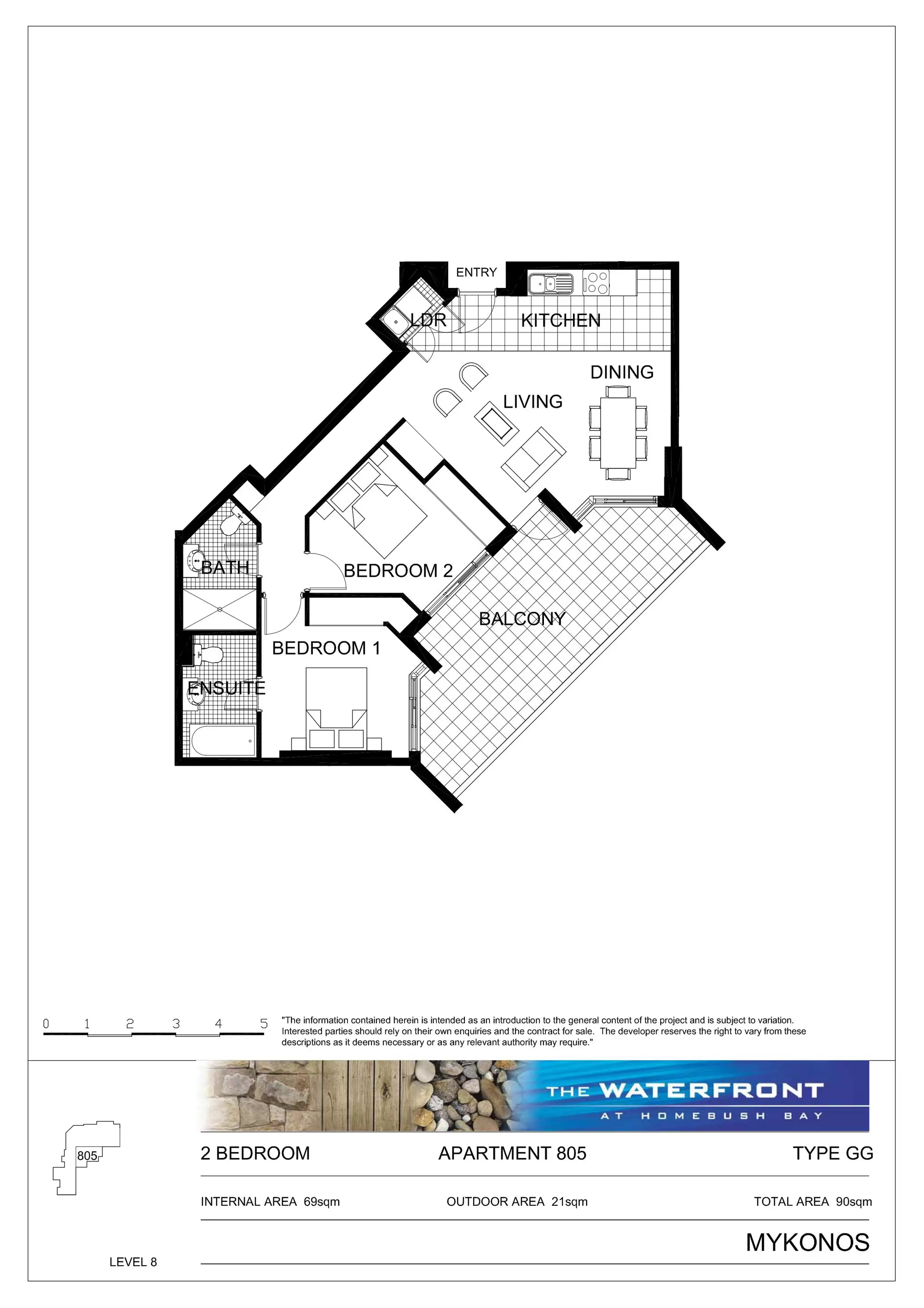 805/2 The Piazza, Wentworth Point Leased by Chidiac Realty - floorplan