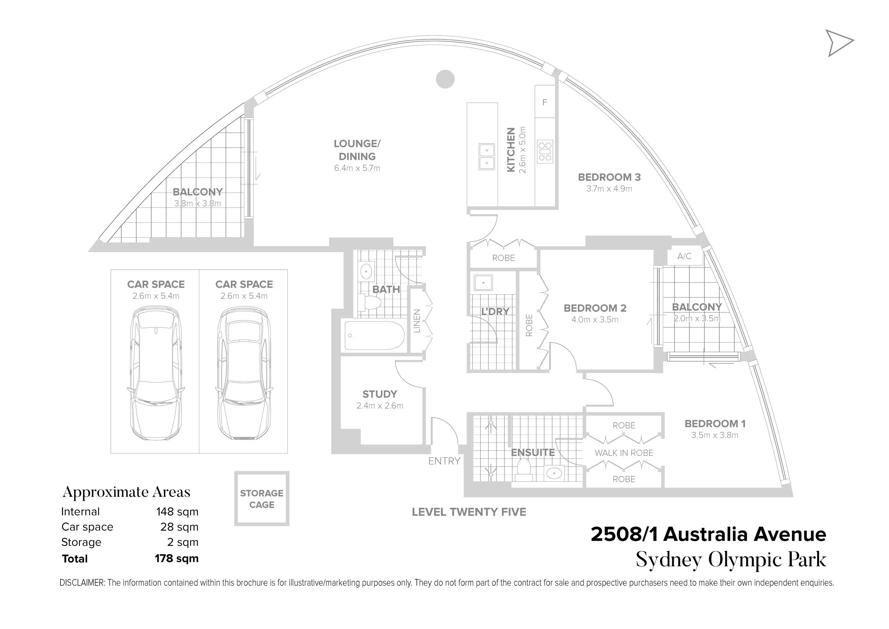 2508/1 Australia Avenue, Sydney Olympic Park Sold by Chidiac Realty - floorplan