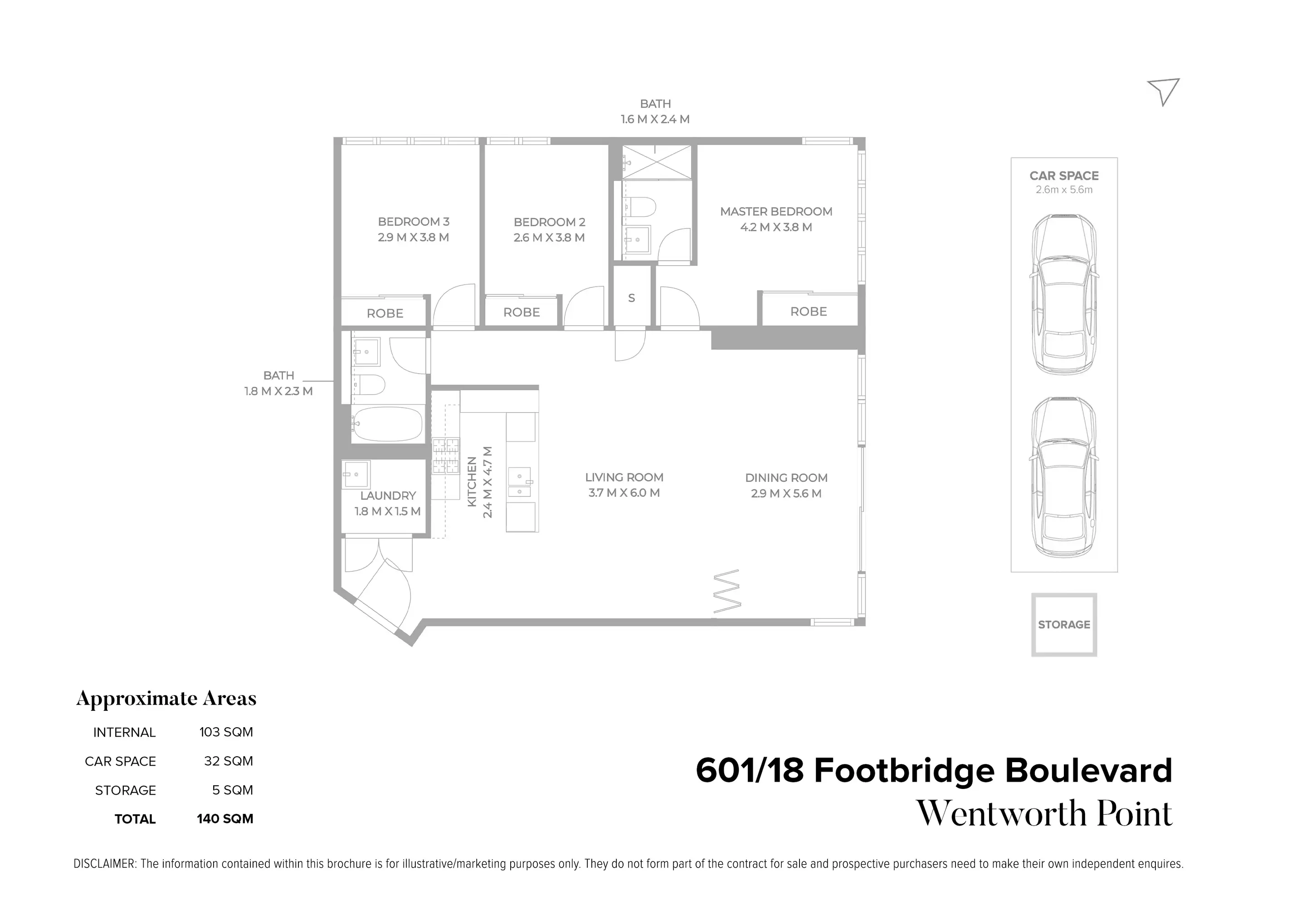 601/18 Footbridge Boulevard, Wentworth Point Sold by Chidiac Realty - floorplan