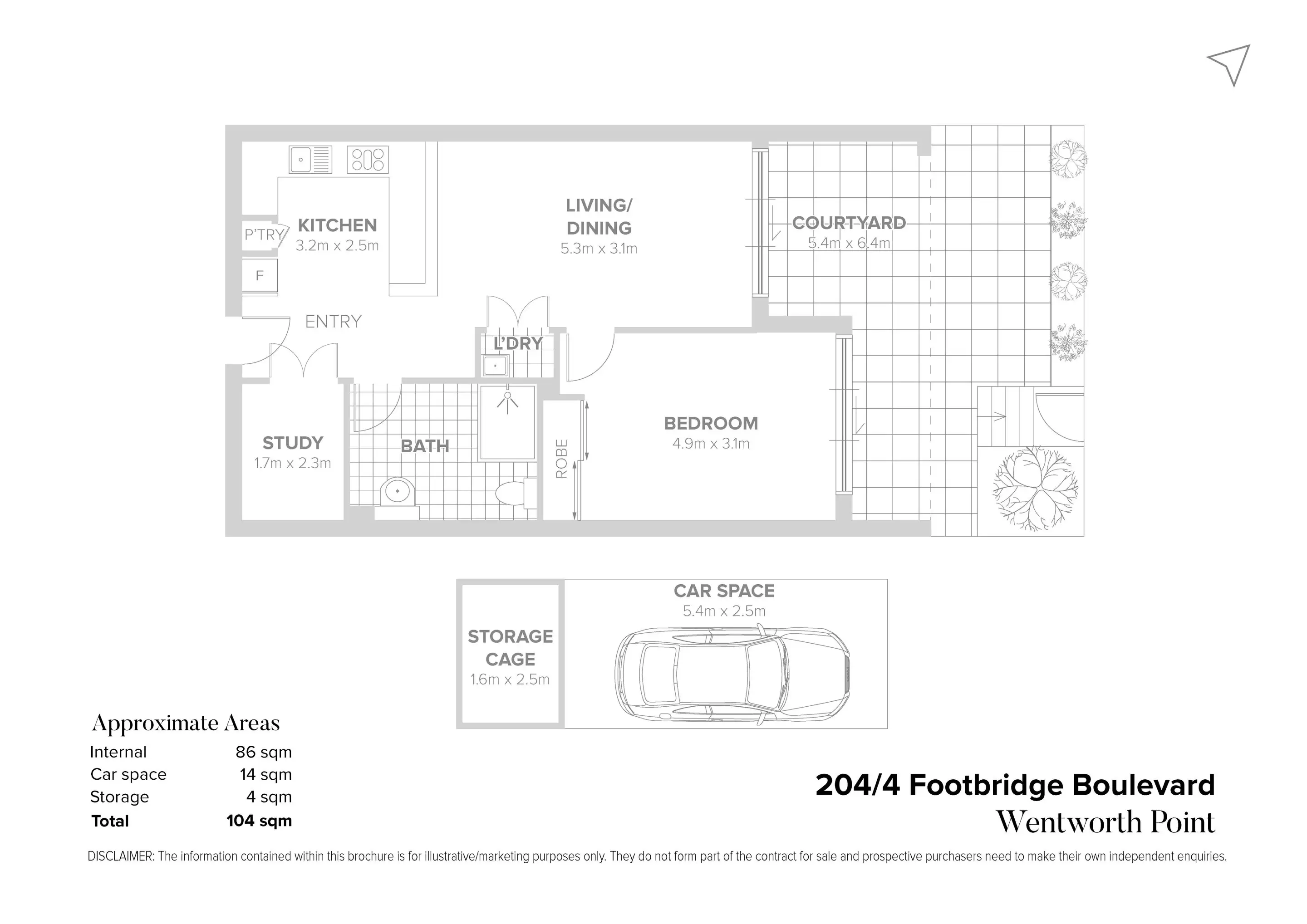 204/4 Footbridge Boulevard, Wentworth Point Leased by Chidiac Realty - floorplan