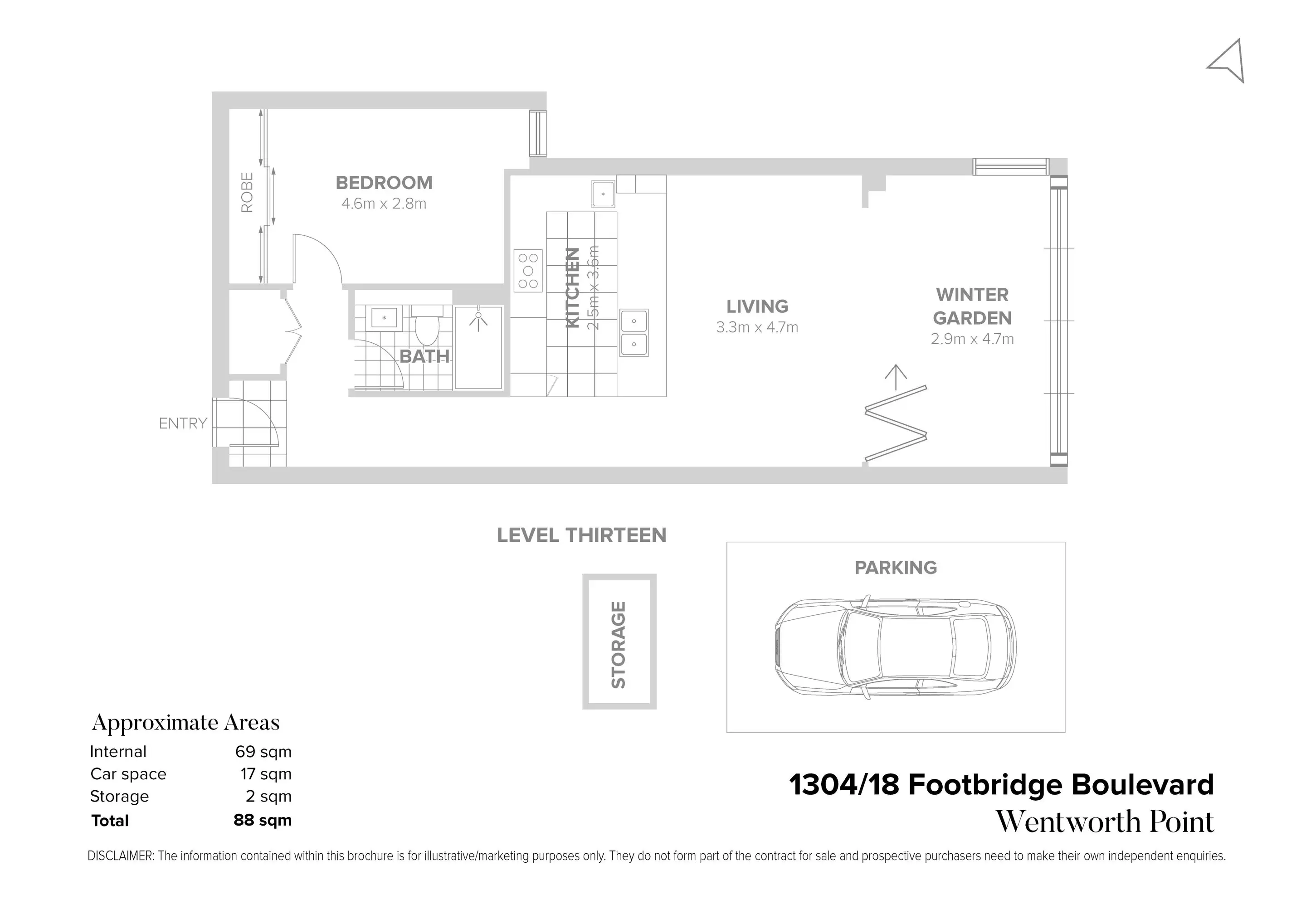 1304/18 Footbridge Boulevard, Wentworth Point Leased by Chidiac Realty - floorplan