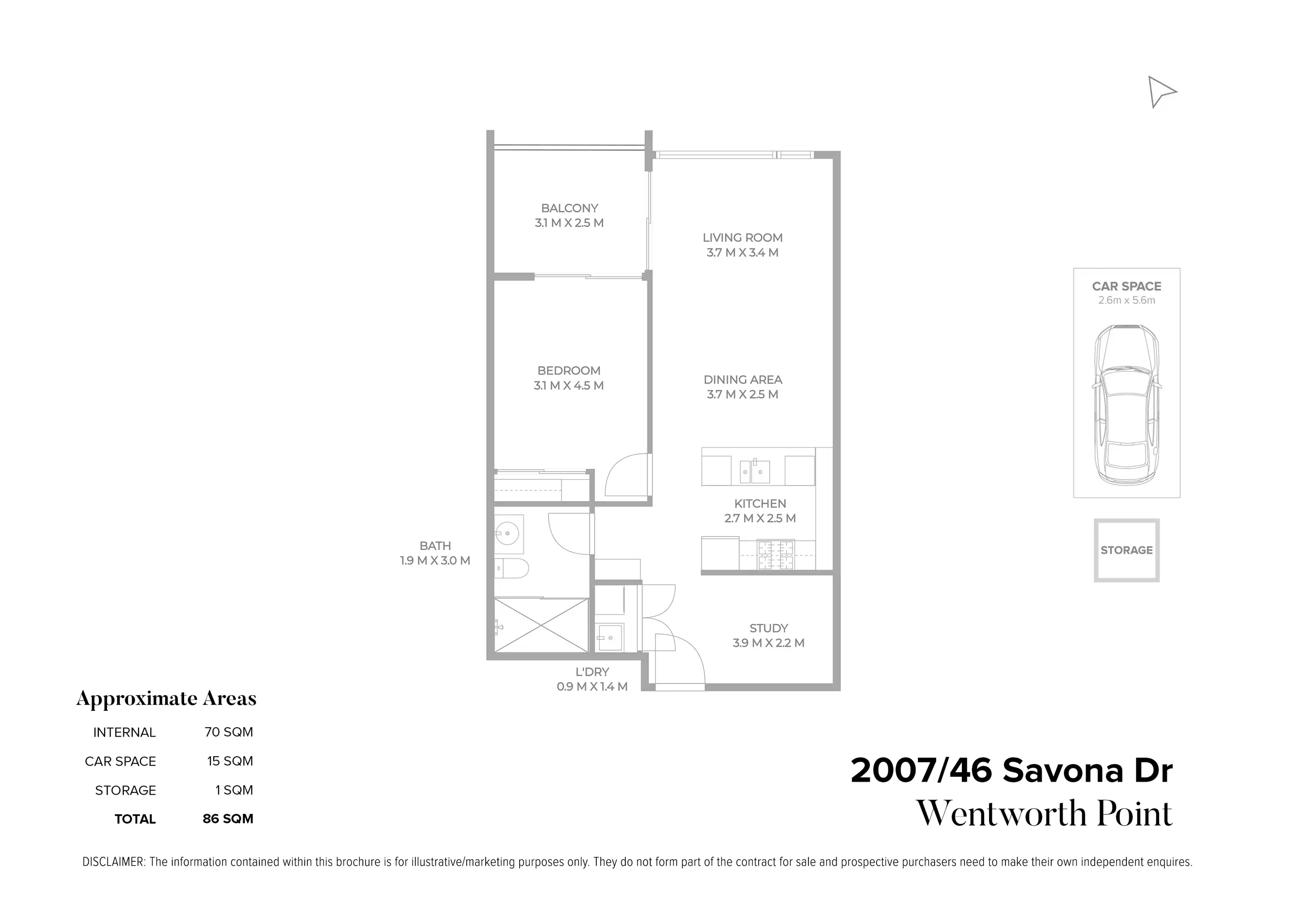 2007/46 Savona Drive, Wentworth Point Sold by Chidiac Realty - floorplan