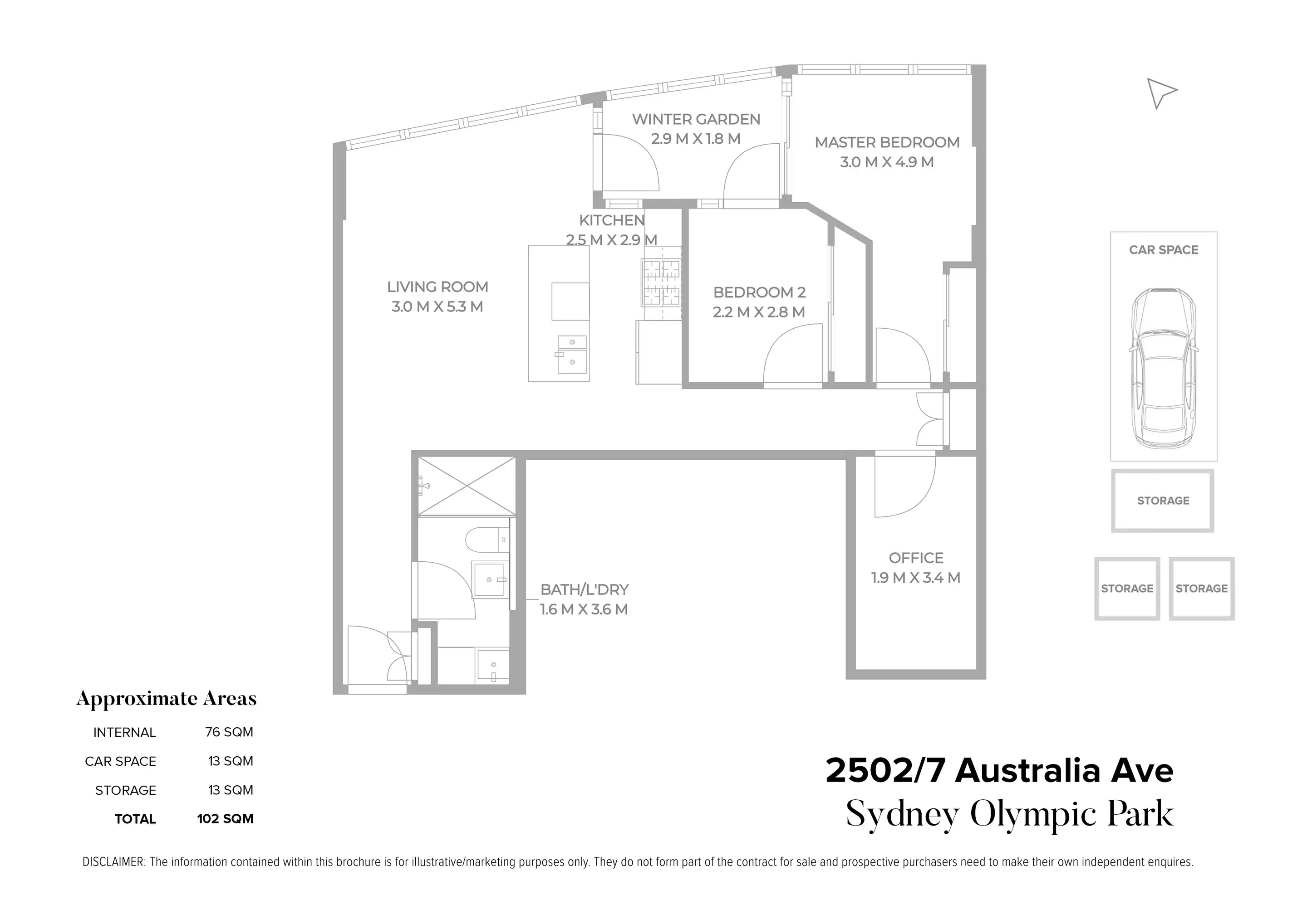 2502/7 Australia Avenue, Sydney Olympic Park Sold by Chidiac Realty - floorplan
