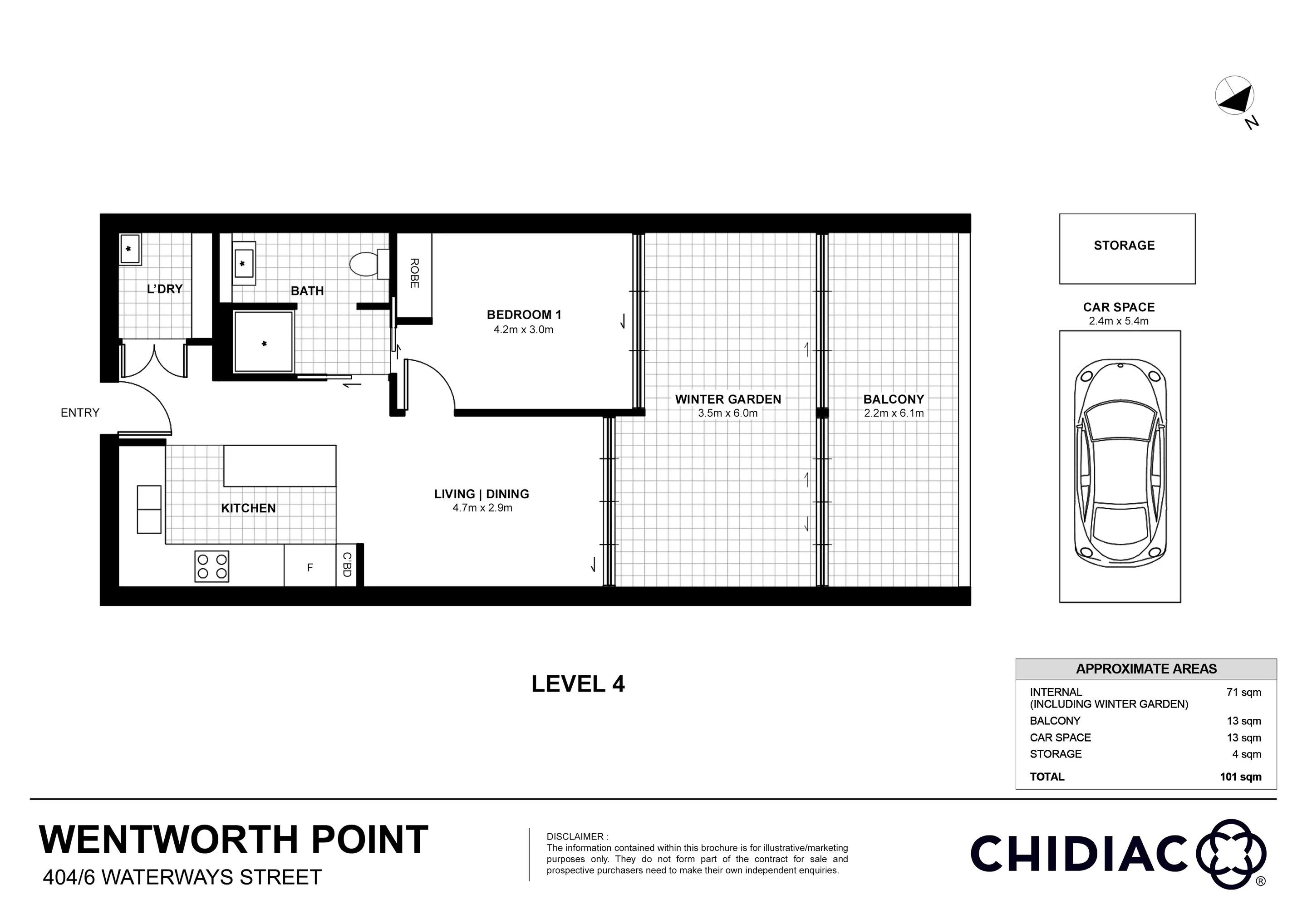 404/6 Waterways Street, Wentworth Point Sold by Chidiac Realty - floorplan