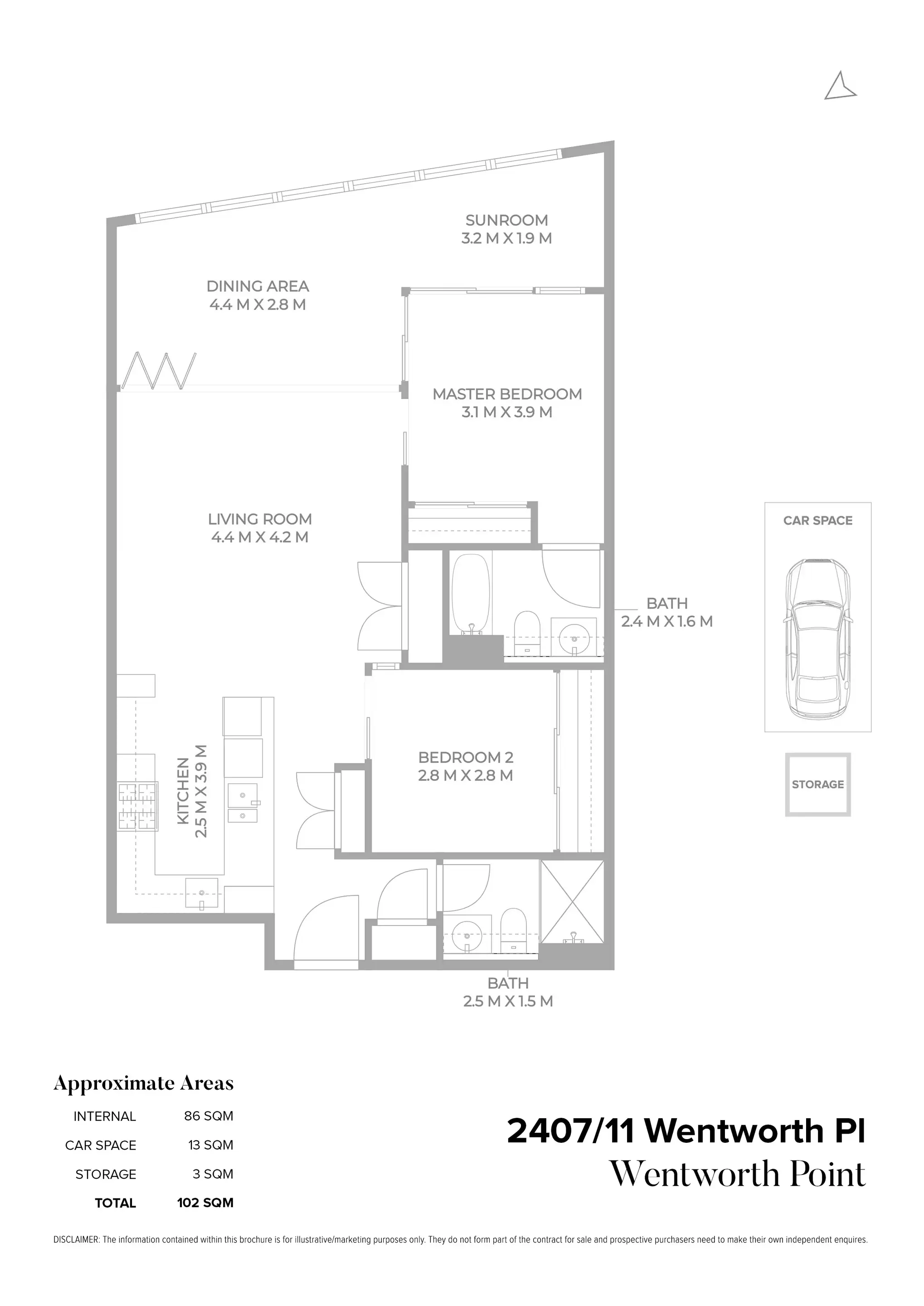 2407/11 Wentworth Place, Wentworth Point Sold by Chidiac Realty - floorplan