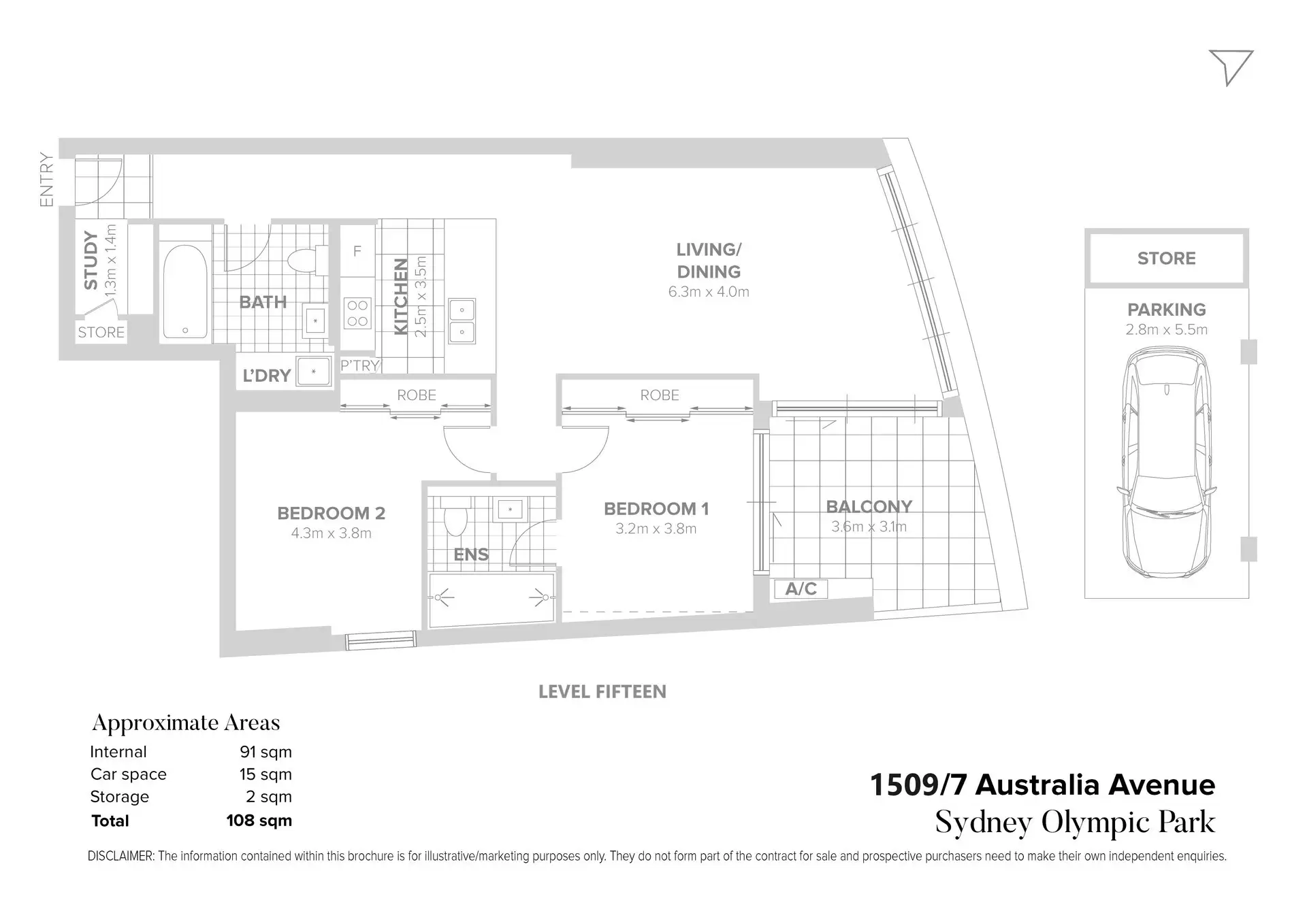 1509/7 Australia Avenue, Sydney Olympic Park Leased by Chidiac Realty - floorplan