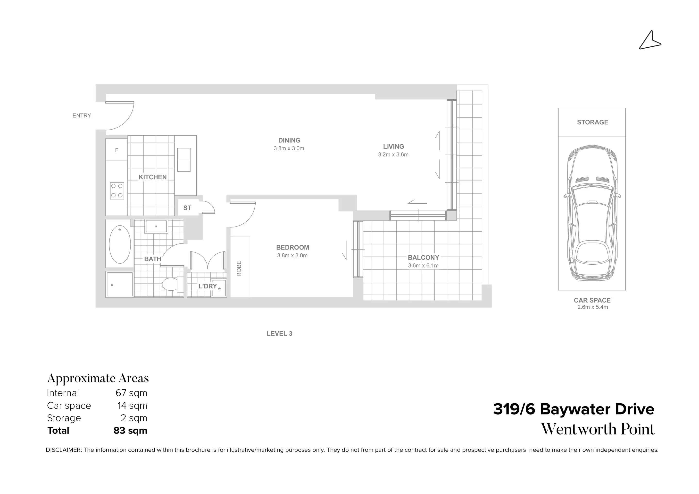 319/6 Baywater Drive, Wentworth Point Leased by Chidiac Realty - floorplan