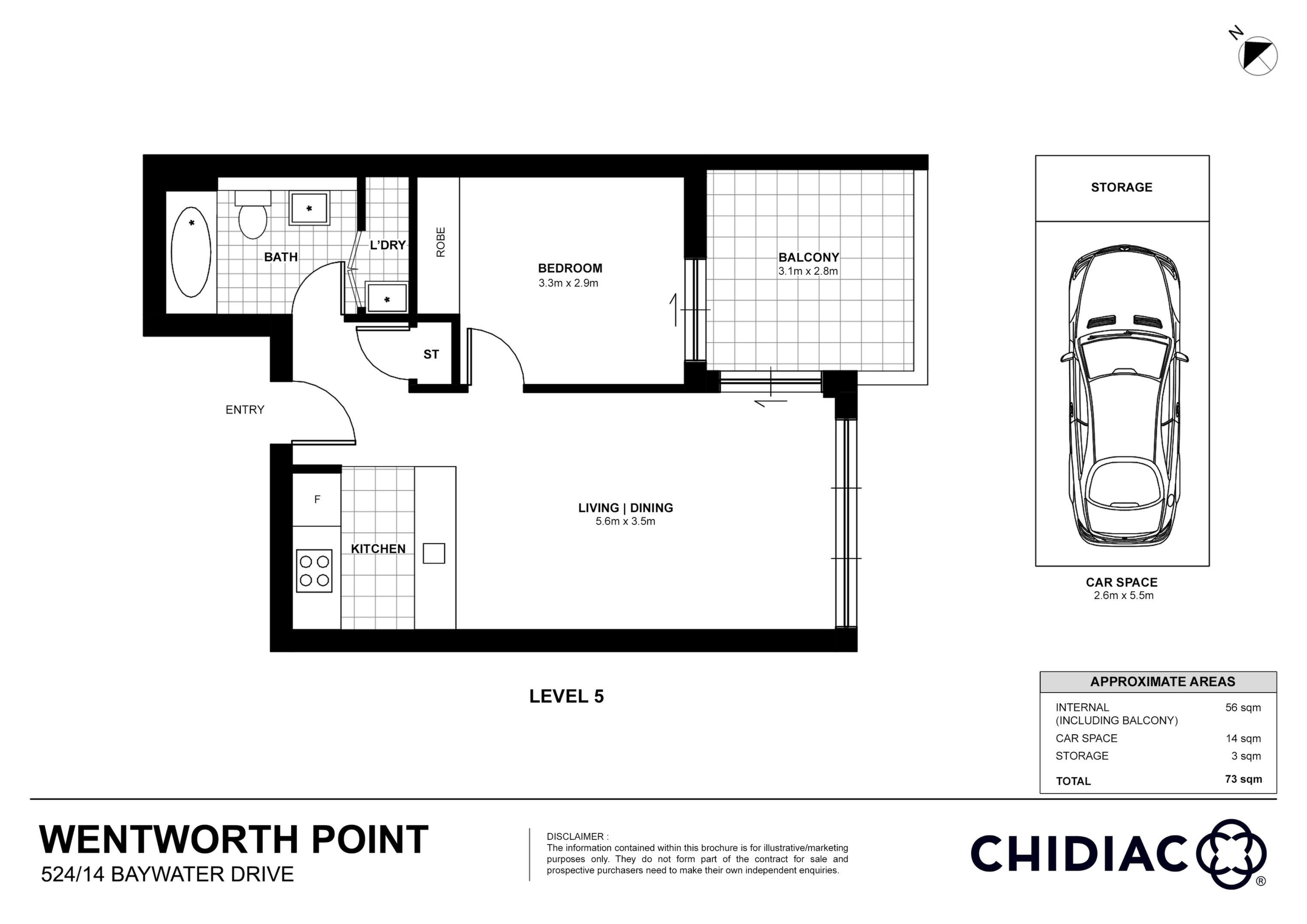 524/14 Baywater Drive, Wentworth Point Leased by Chidiac Realty - floorplan