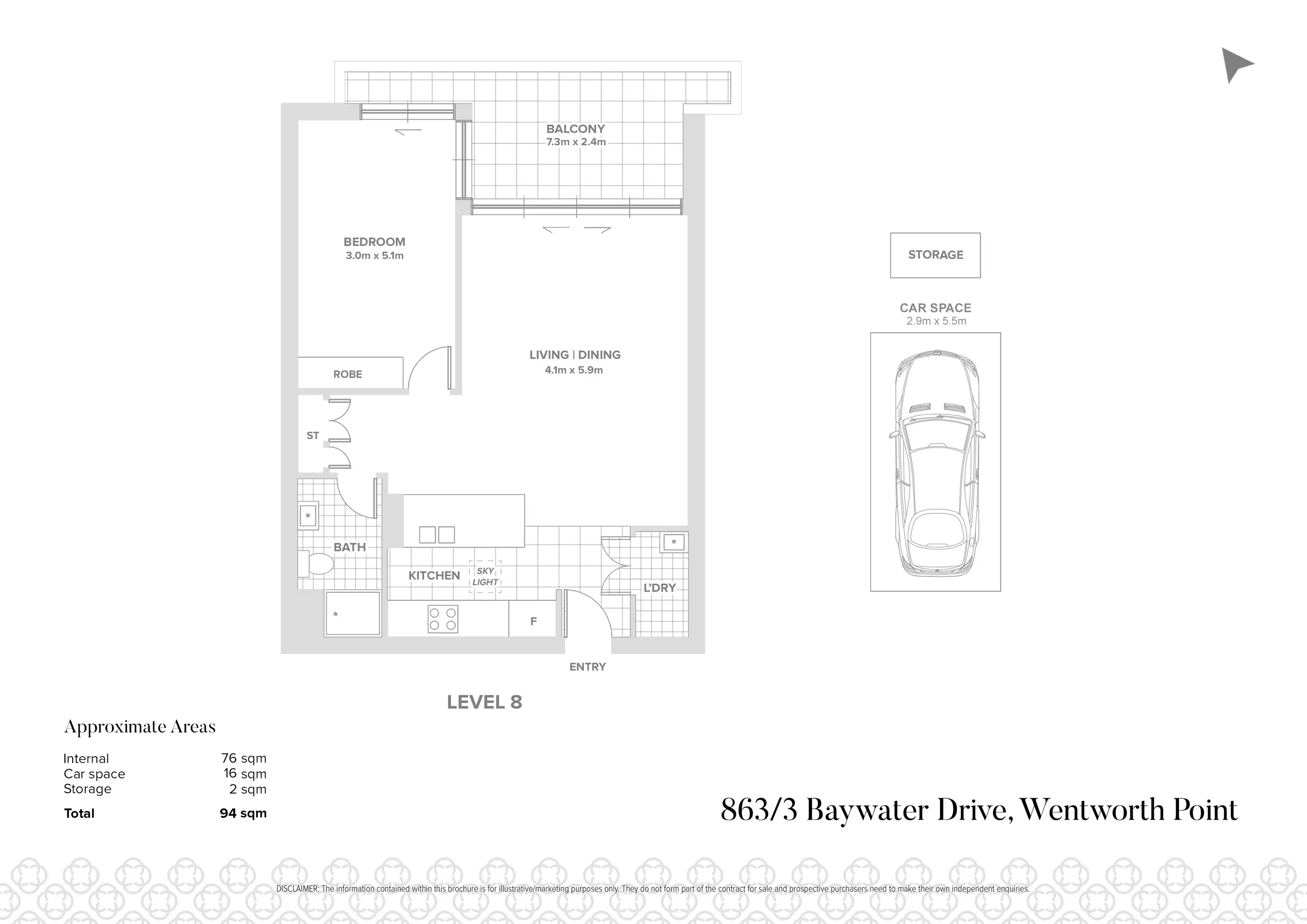 863/3 Baywater Drive, Wentworth Point Leased by Chidiac Realty - floorplan