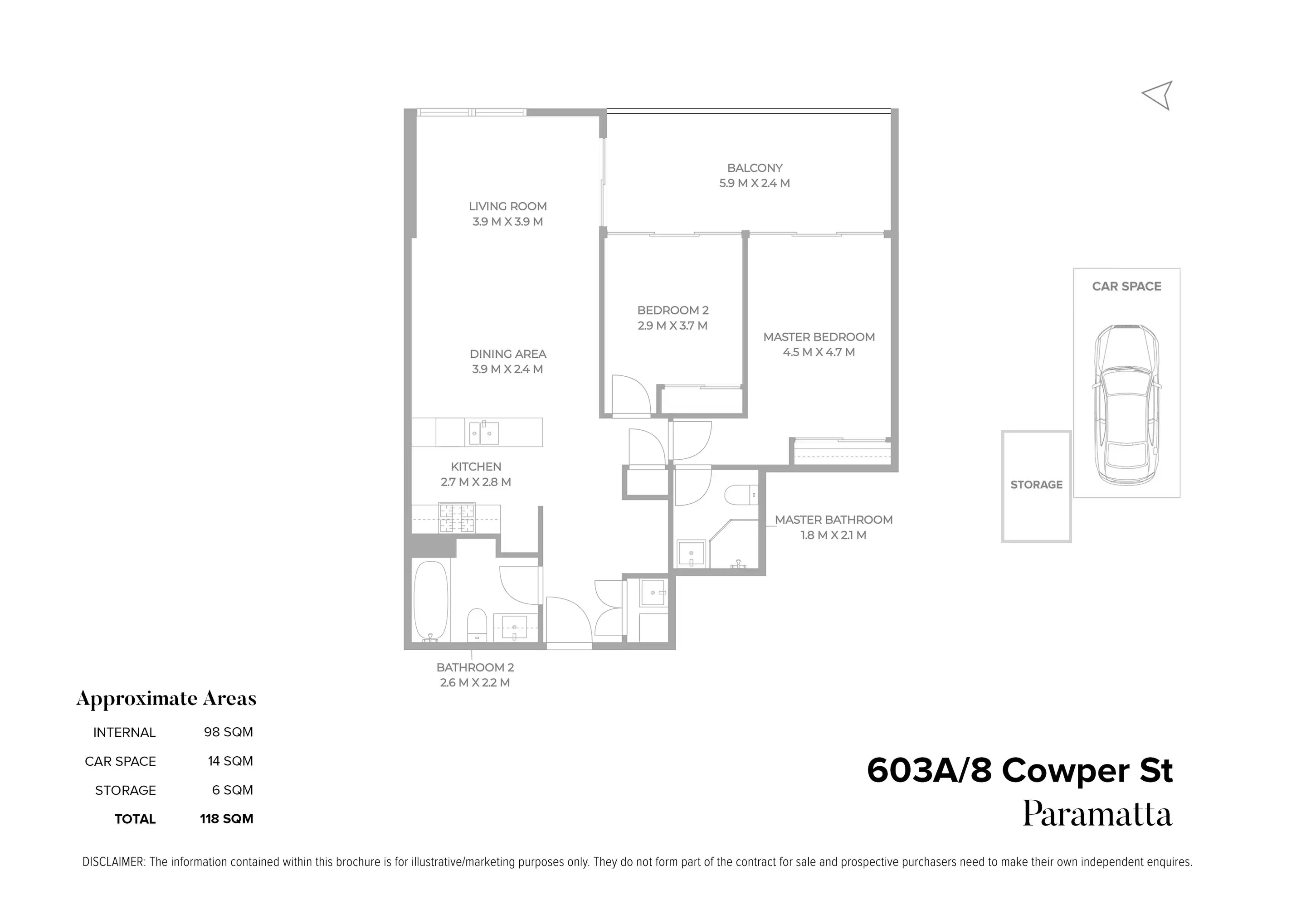 603a/8 Cowper Street, Parramatta For Sale by Chidiac Realty - floorplan