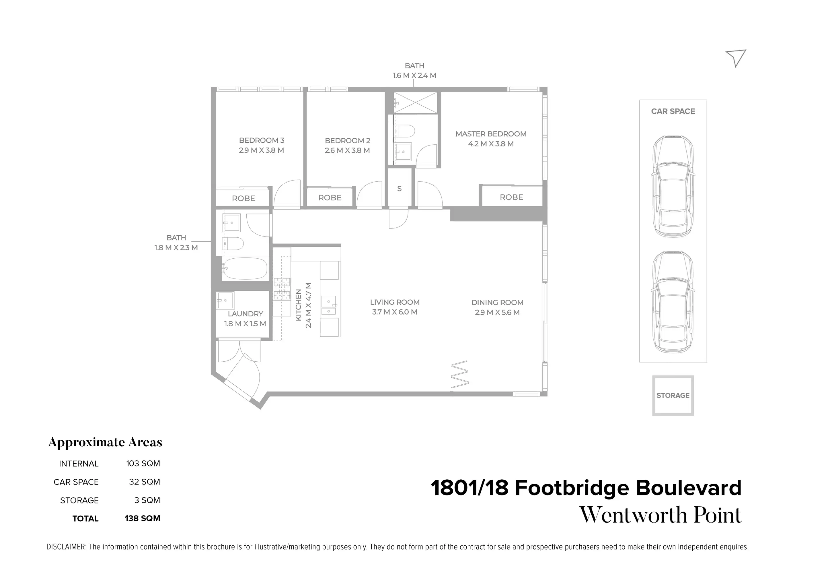 1801/18 Footbridge Boulevard, Wentworth Point Sold by Chidiac Realty - floorplan