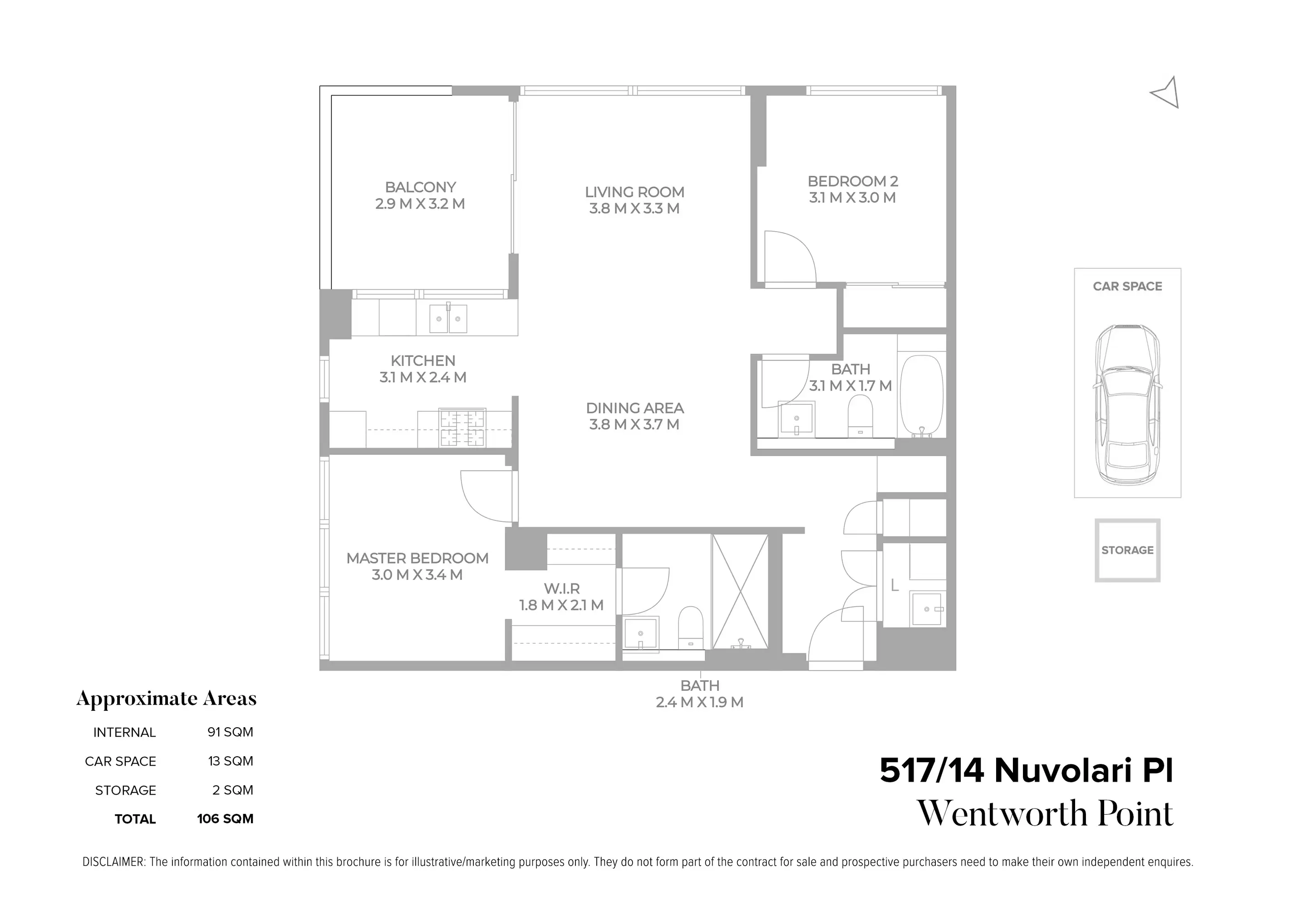 517/14 Nuvolari Place, Wentworth Point Leased by Chidiac Realty - floorplan