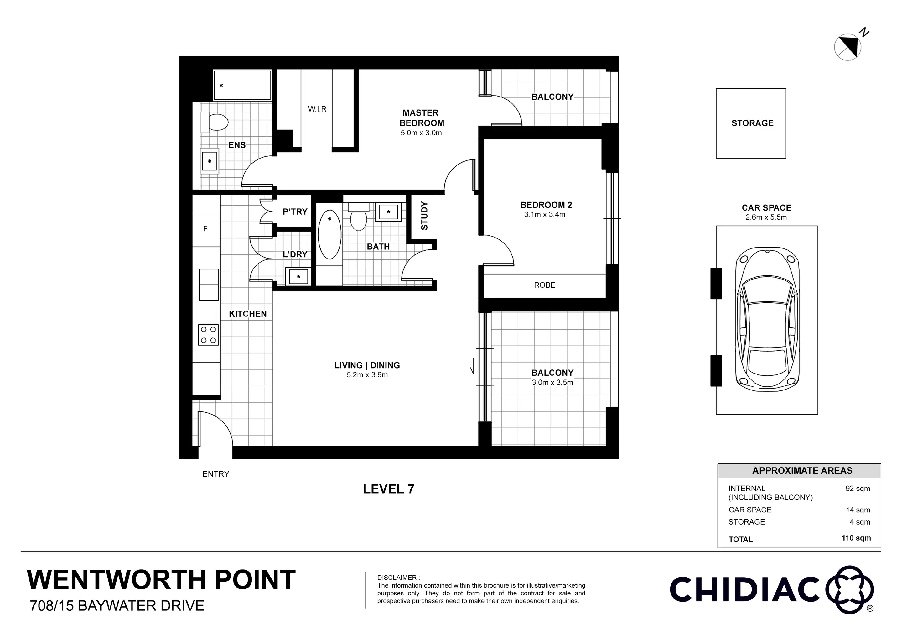 708/15 Baywater Drive, Wentworth Point Leased by Chidiac Realty - floorplan