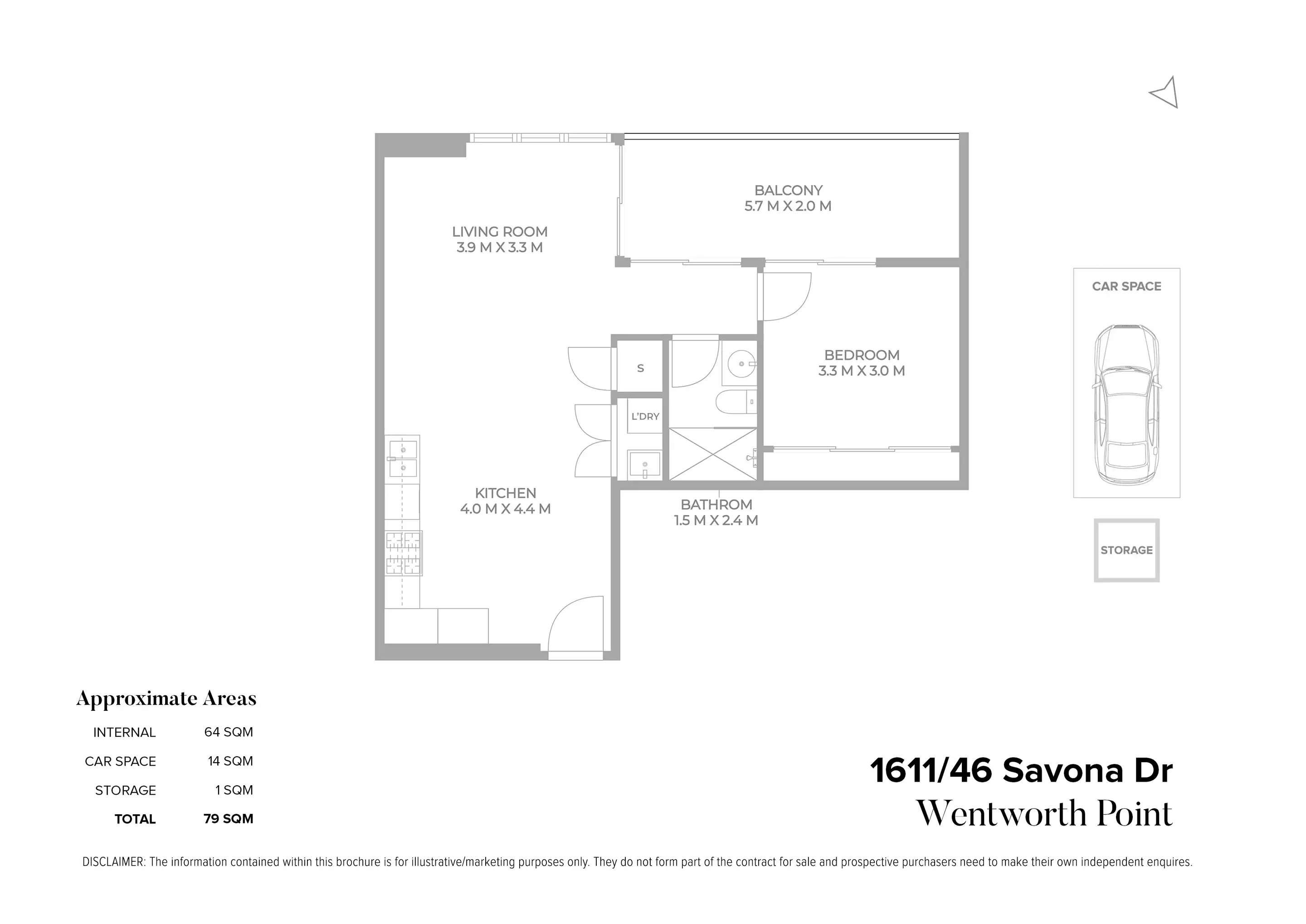 1611/46 Savona Drive, Wentworth Point Sold by Chidiac Realty - floorplan