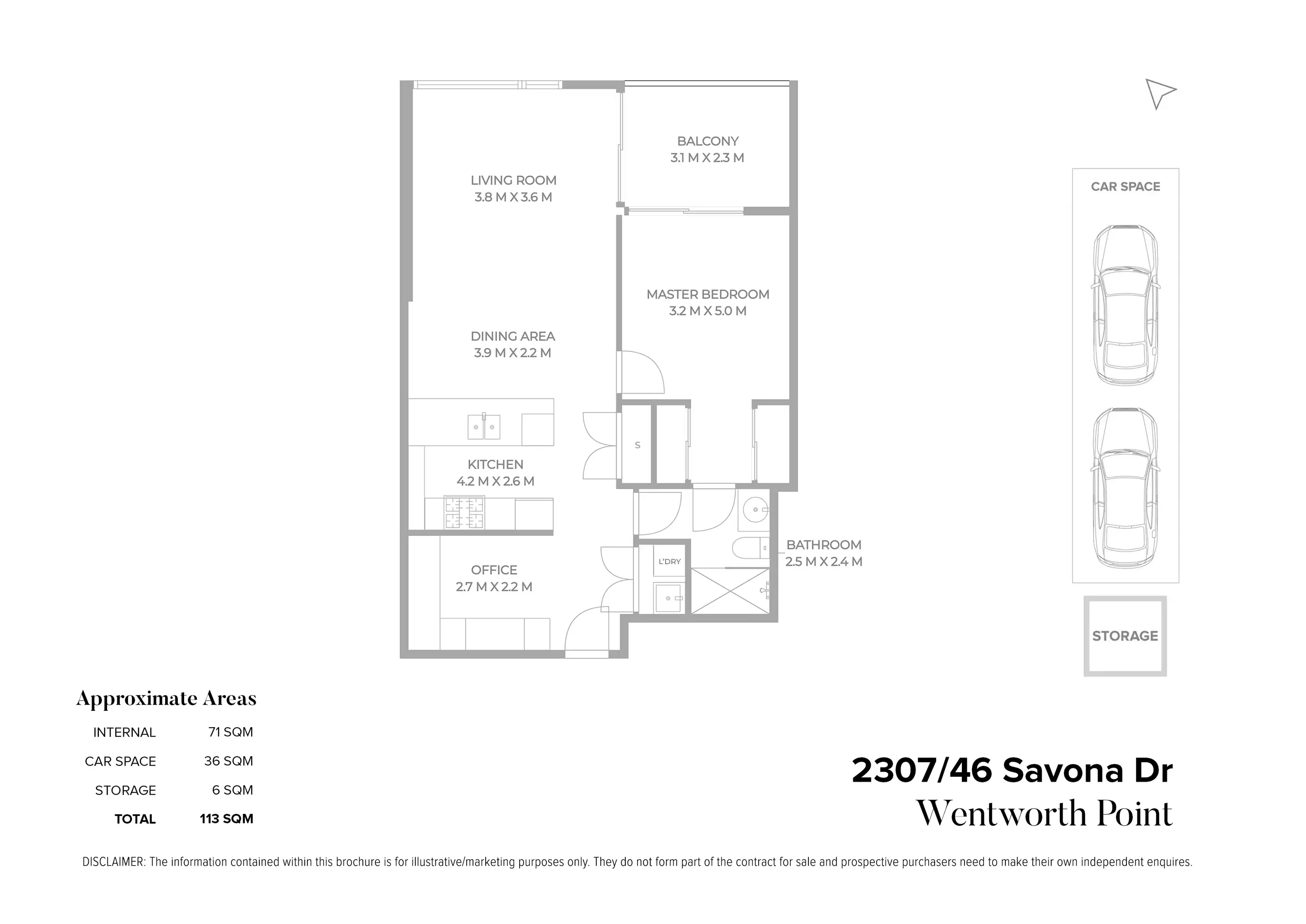 2307/46 Savona Drive, Wentworth Point Sold by Chidiac Realty - floorplan