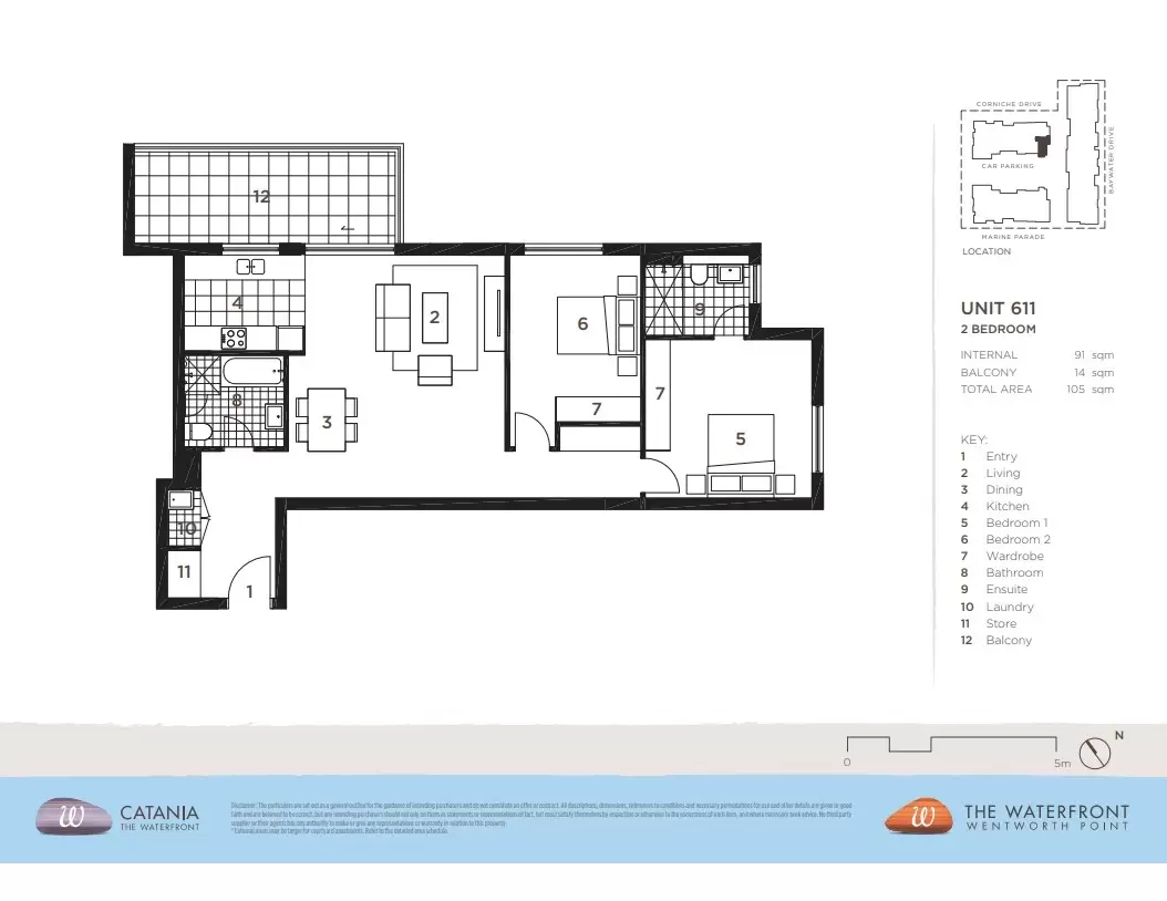 611/18 Corniche Drive, Wentworth Point Leased by Chidiac Realty - floorplan