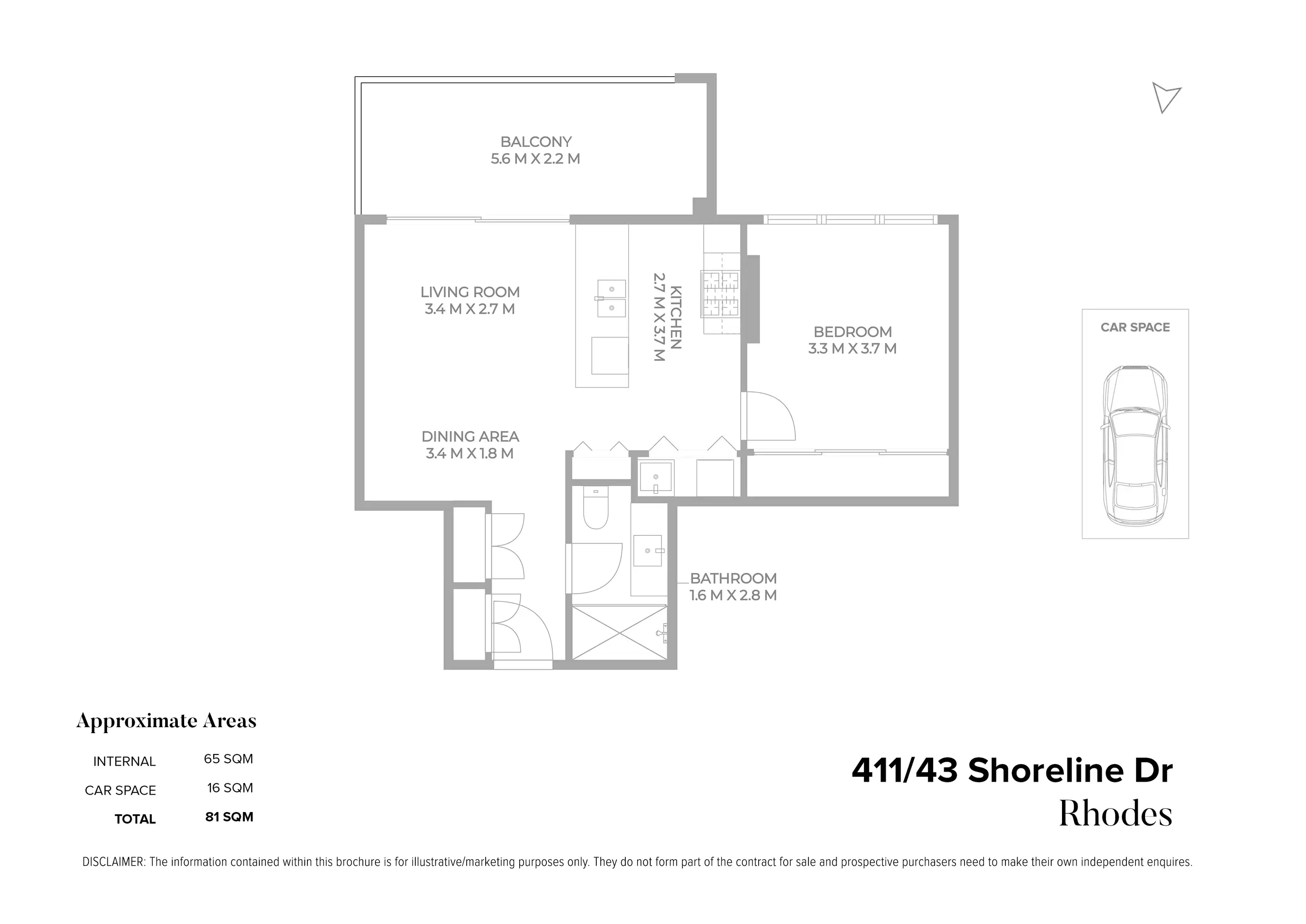 411/43 Shoreline Drive, Rhodes Sold by Chidiac Realty - floorplan