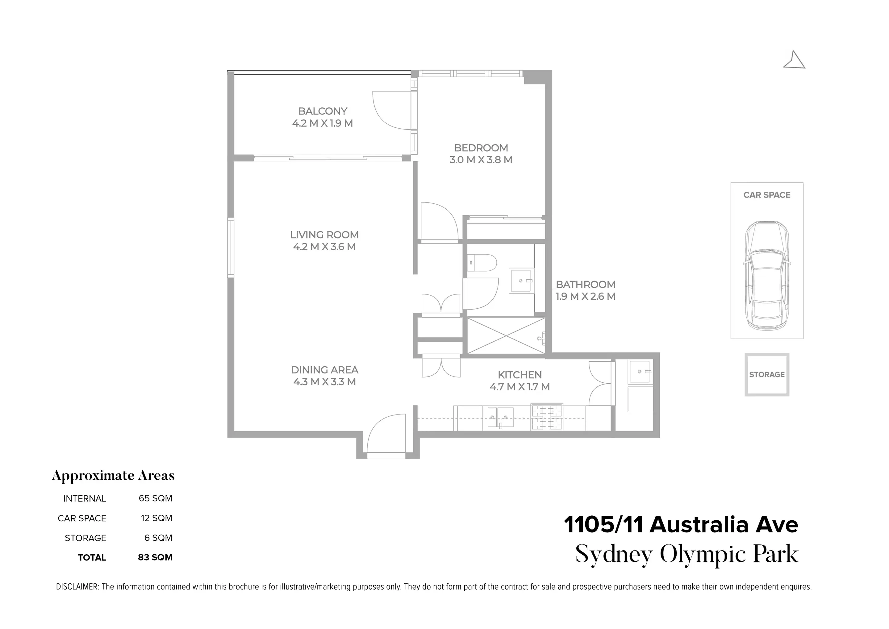 1105/11 Australia Avenue, Sydney Olympic Park Sold by Chidiac Realty - floorplan