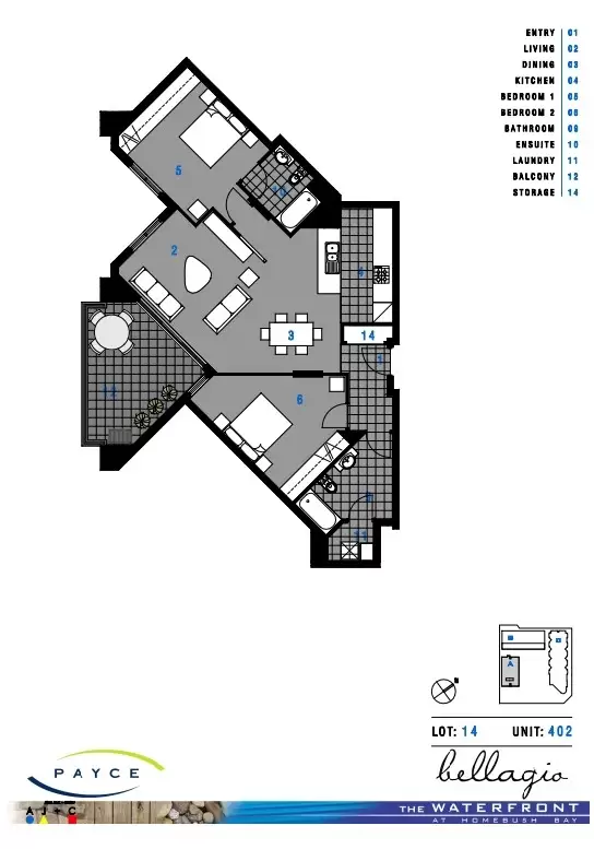 402/33 The Promenade, Wentworth Point Leased by Chidiac Realty - floorplan