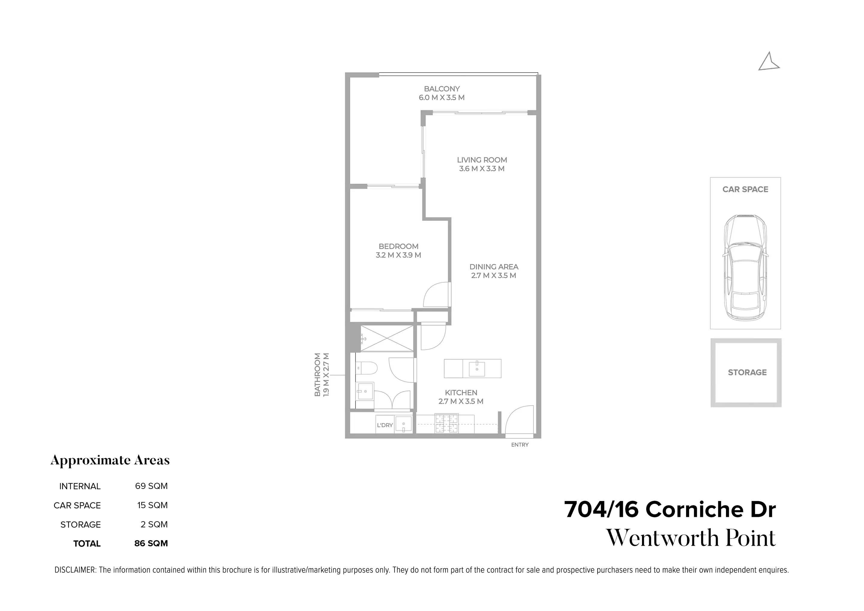 704/16 Corniche Drive, Wentworth Point For Sale by Chidiac Realty - floorplan