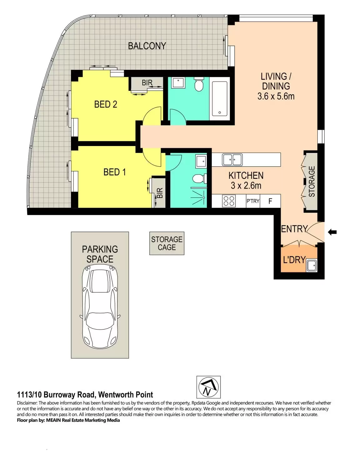 1113/10 Burroway Road, Wentworth Point Leased by Chidiac Realty - floorplan