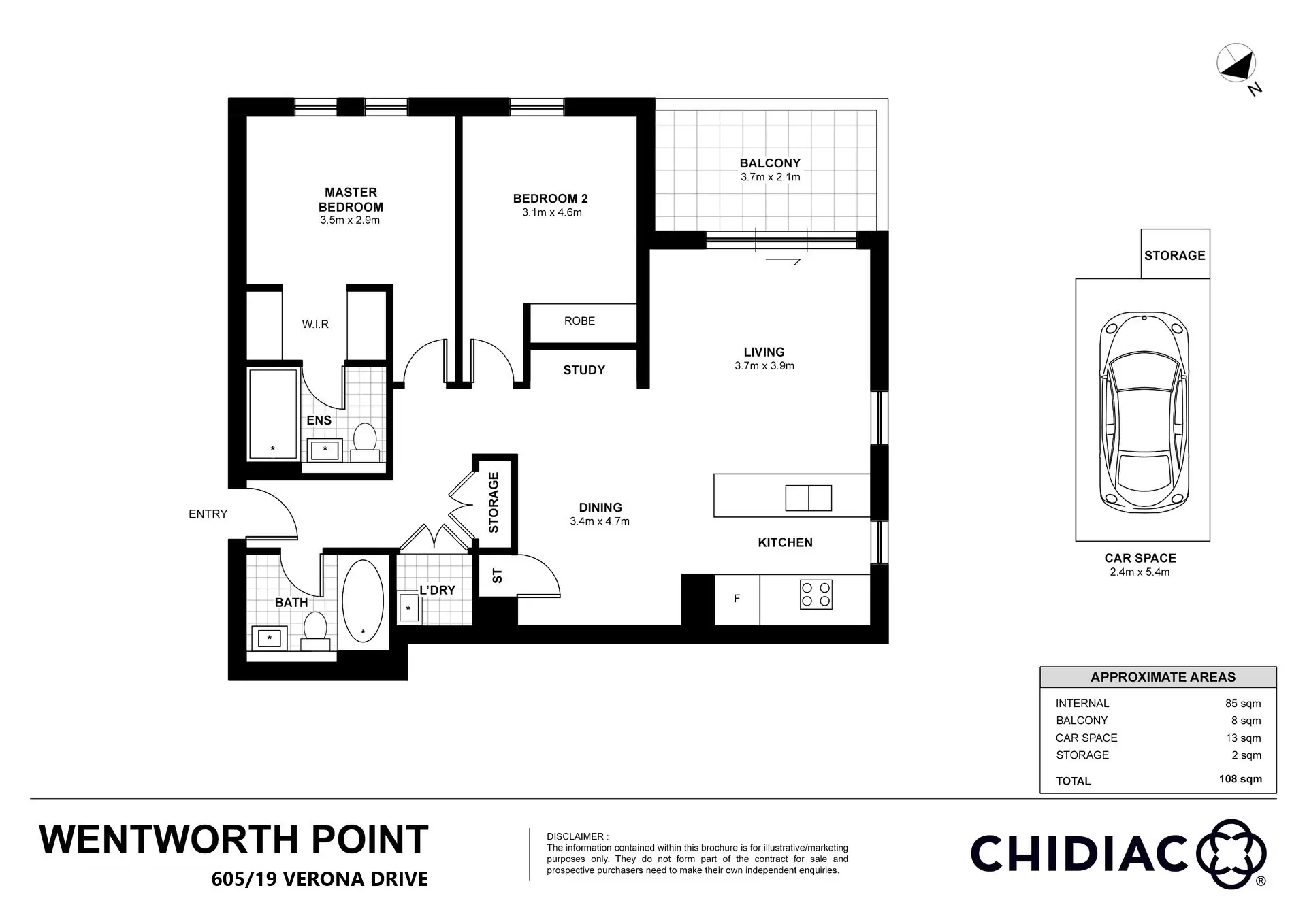 605/19 Verona Drive, Wentworth Point Leased by Chidiac Realty - floorplan