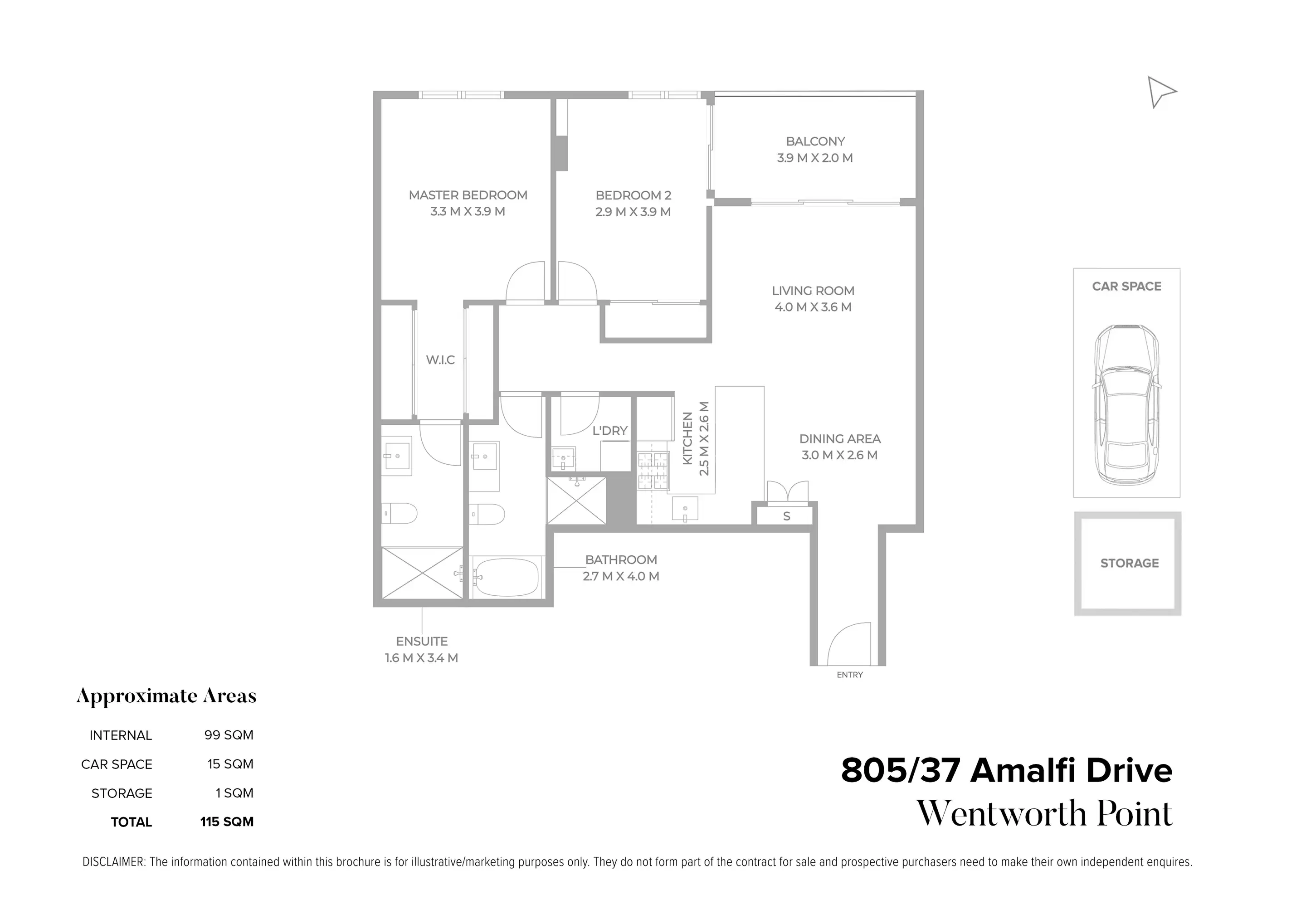 805/37 Amalfi Drive, Wentworth Point Sold by Chidiac Realty - floorplan