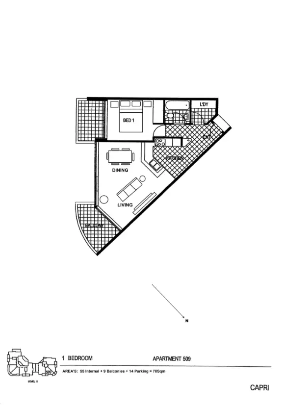 509/1 The Piazza, Wentworth Point Leased by Chidiac Realty - floorplan