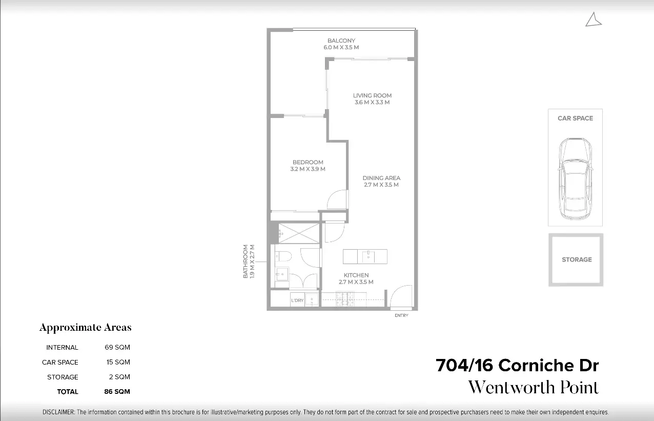 704/16 Corniche Drive, Wentworth Point Leased by Chidiac Realty - floorplan