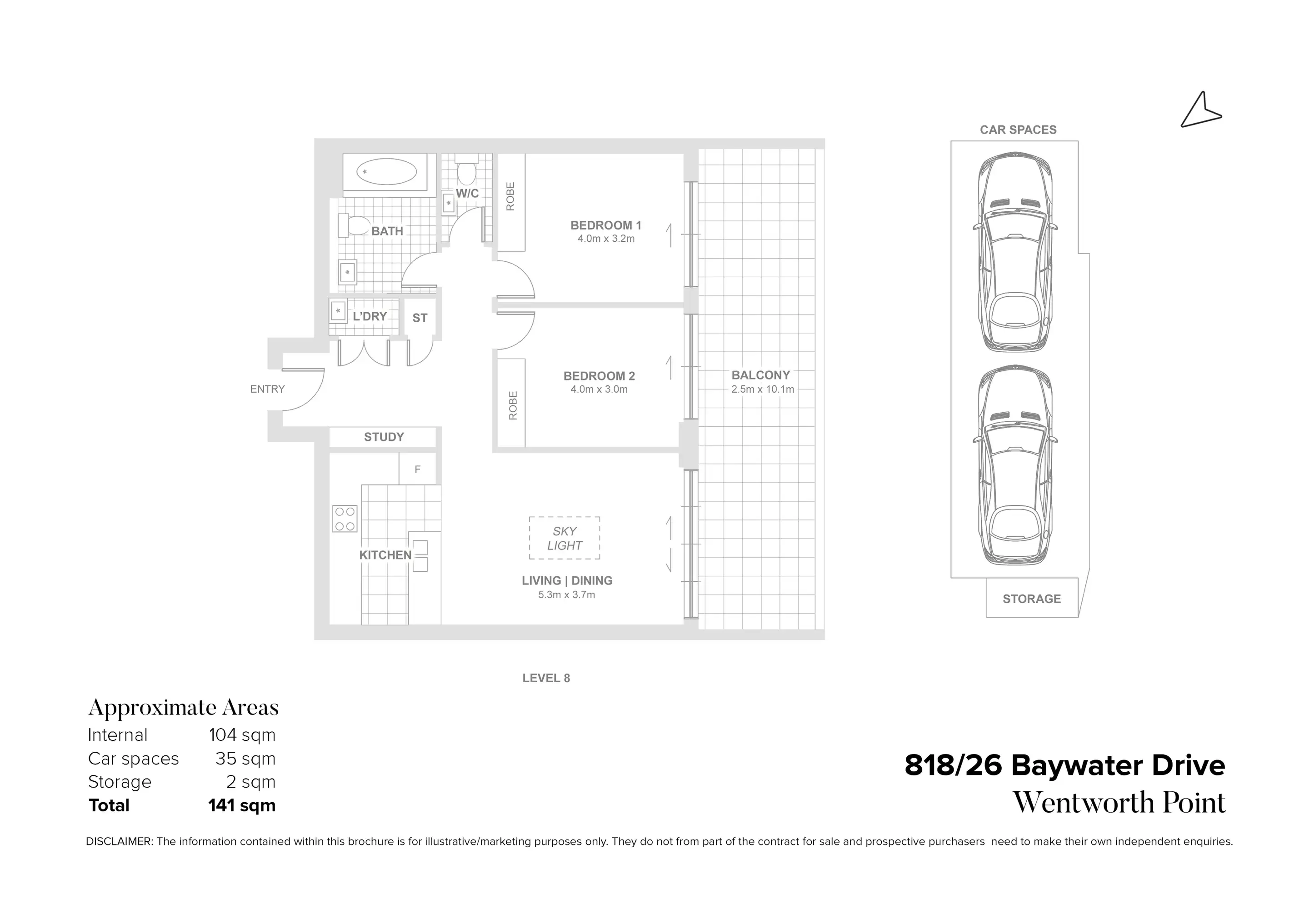 818/26 Baywater Drive, Wentworth Point Leased by Chidiac Realty - floorplan