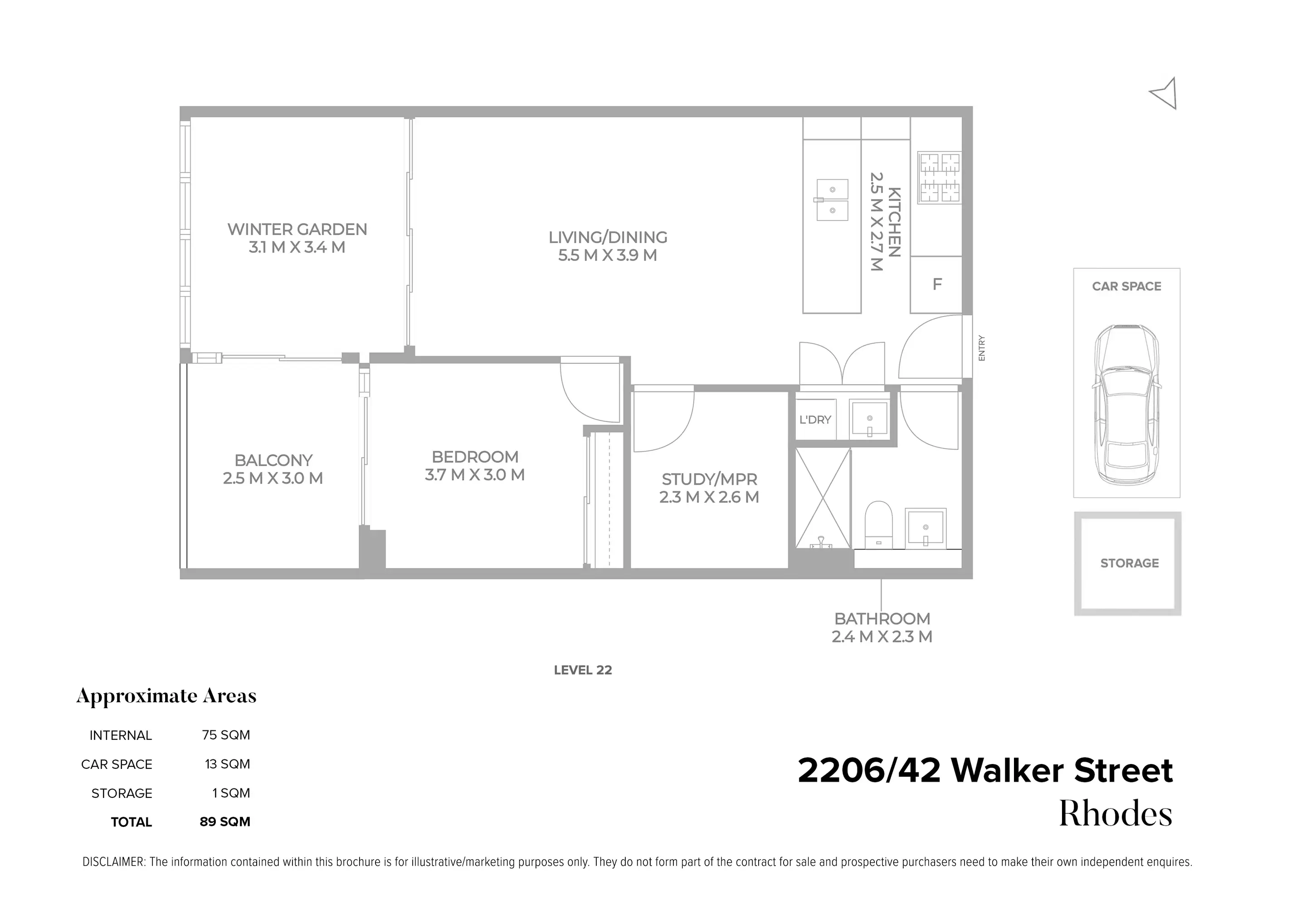 D2206/42 Walker Street, Rhodes For Sale by Chidiac Realty - floorplan