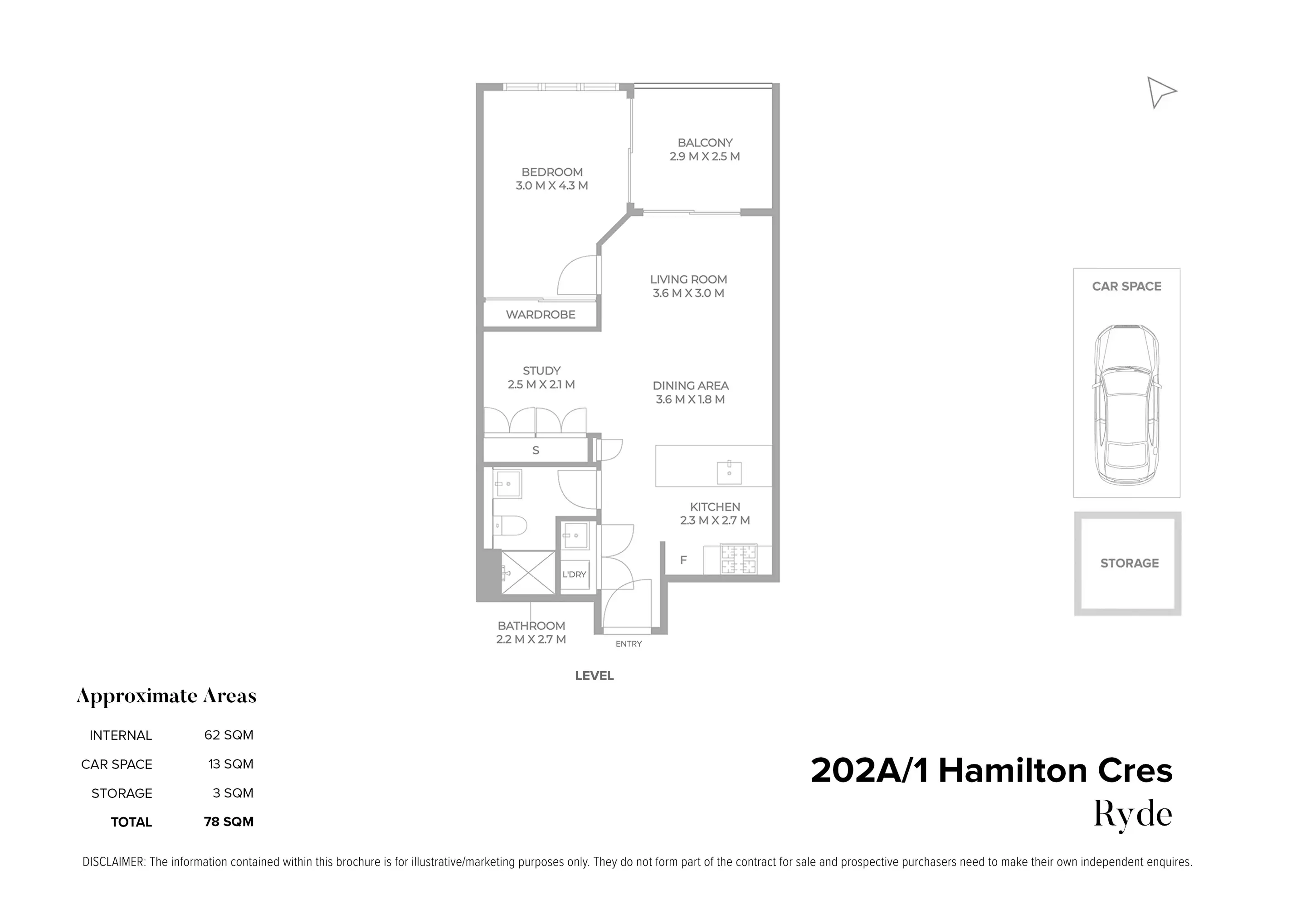 202A/1 Hamilton Crescent, Ryde For Sale by Chidiac Realty - floorplan