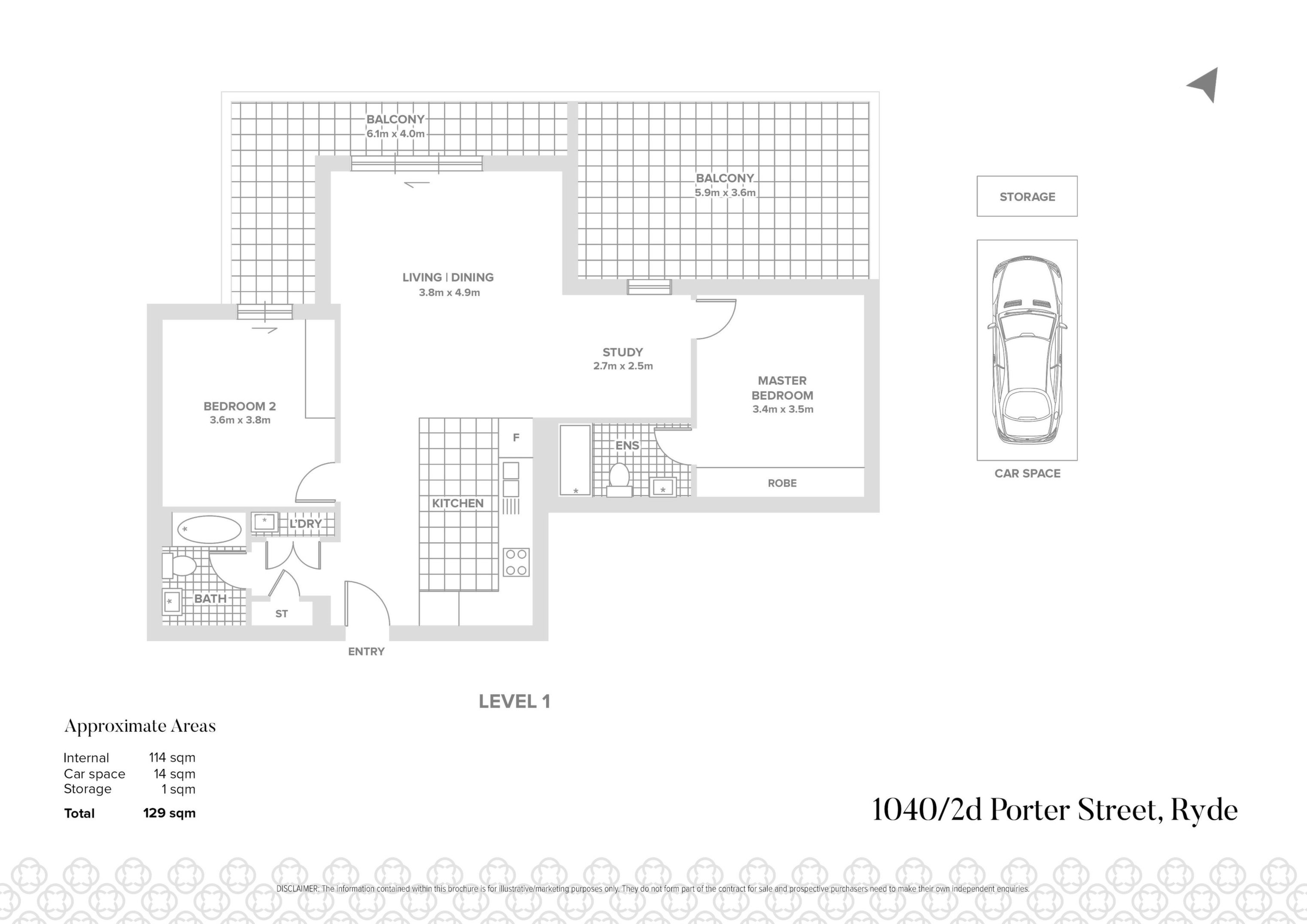 1040/2D Porter St, Ryde Sold by Chidiac Realty - floorplan