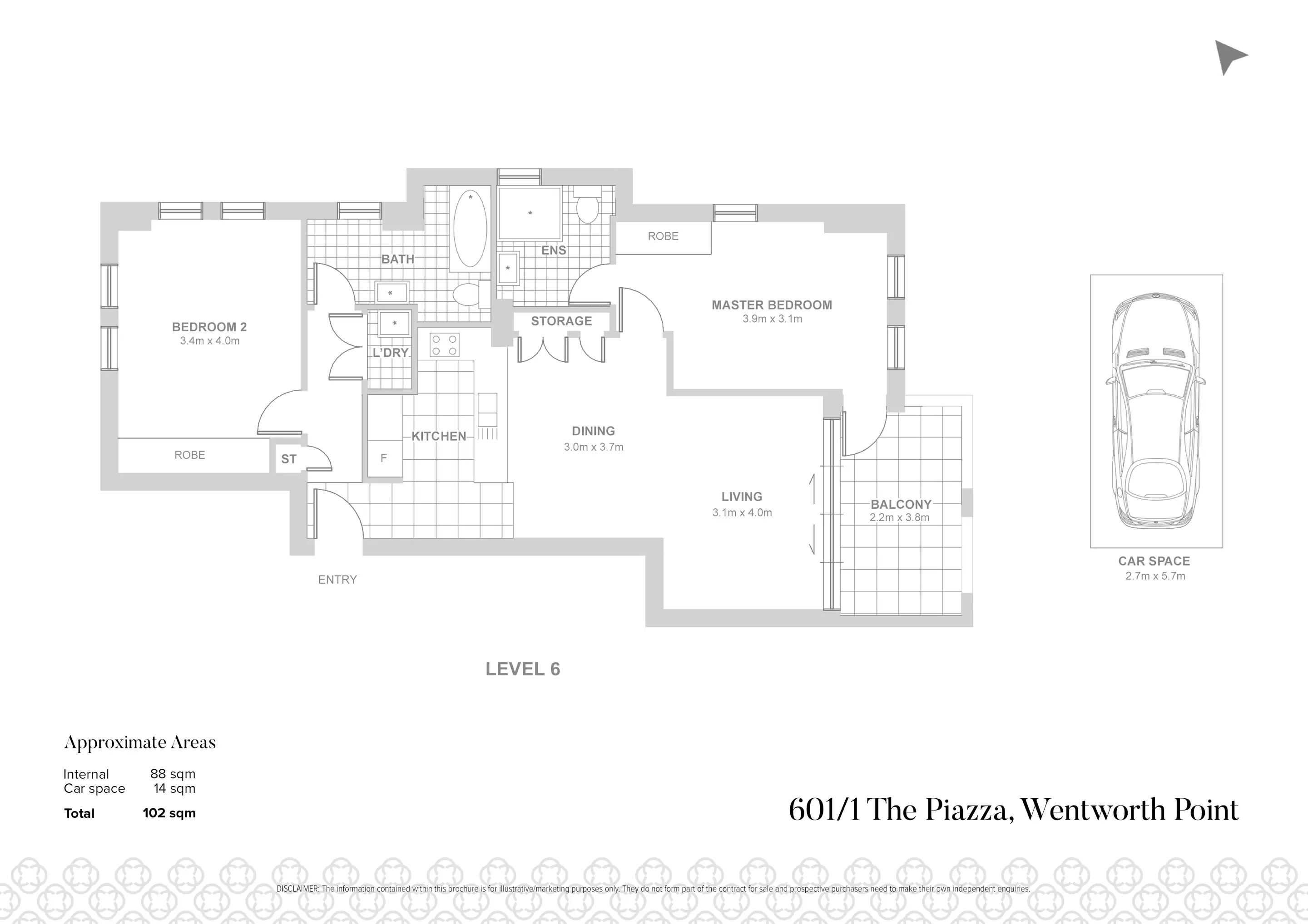 601/1 The Piazza, Wentworth Point Leased by Chidiac Realty - floorplan